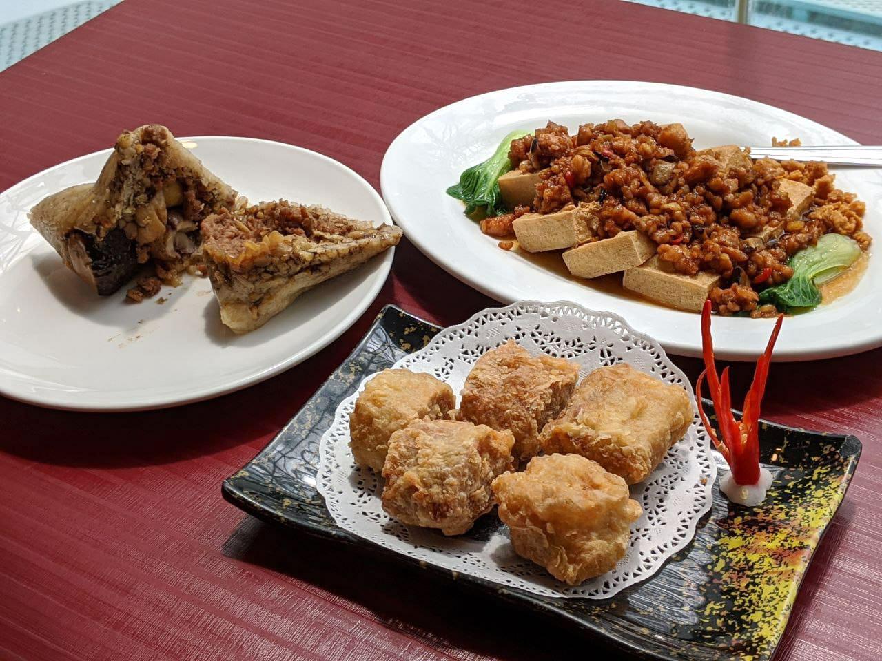 Vegetarian Chinese Dishes with Phuture Meat at Yam's Kitchen Singapore