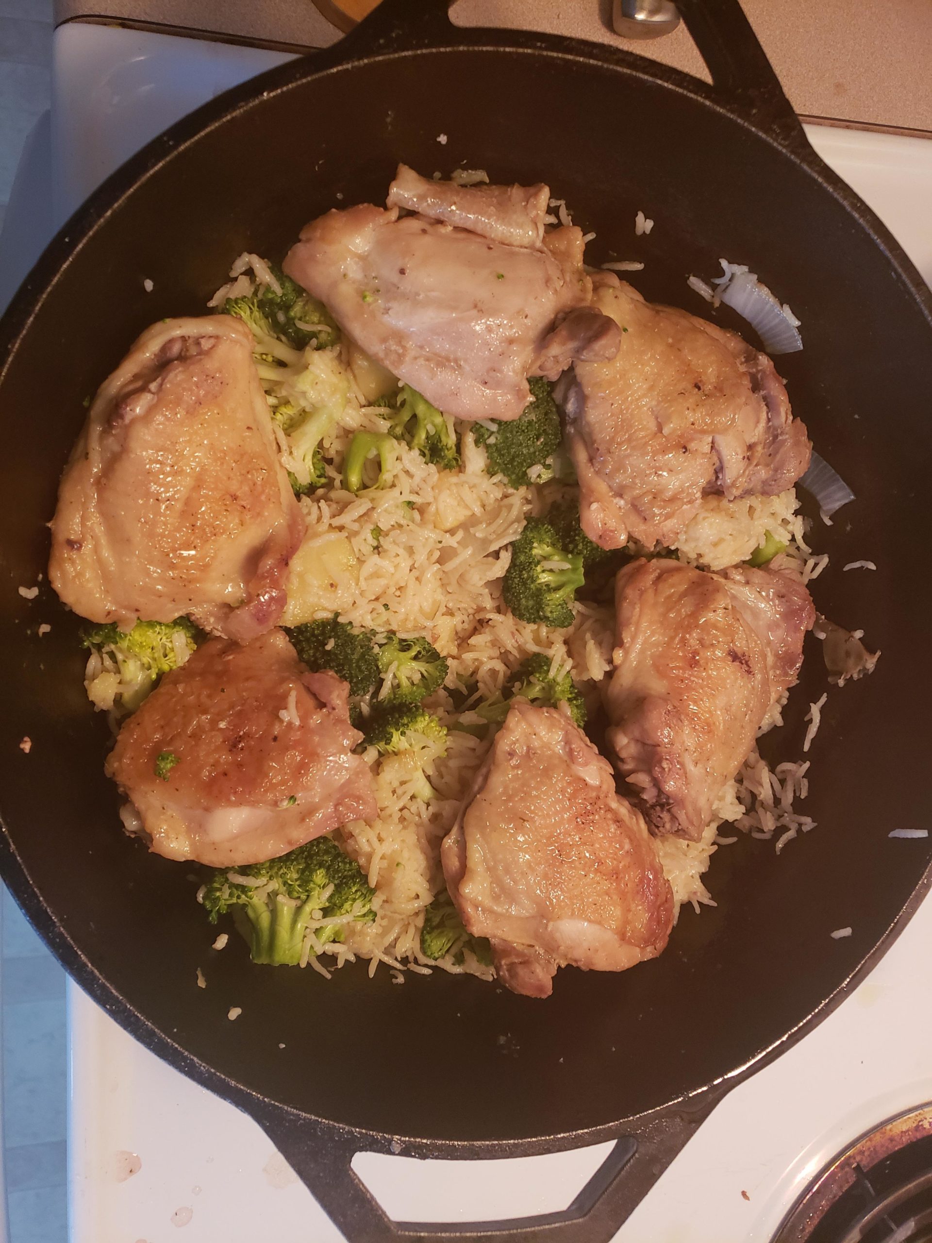 Chicken and Basmati Rice with Potatoes and Broccoli Dining and Cooking
