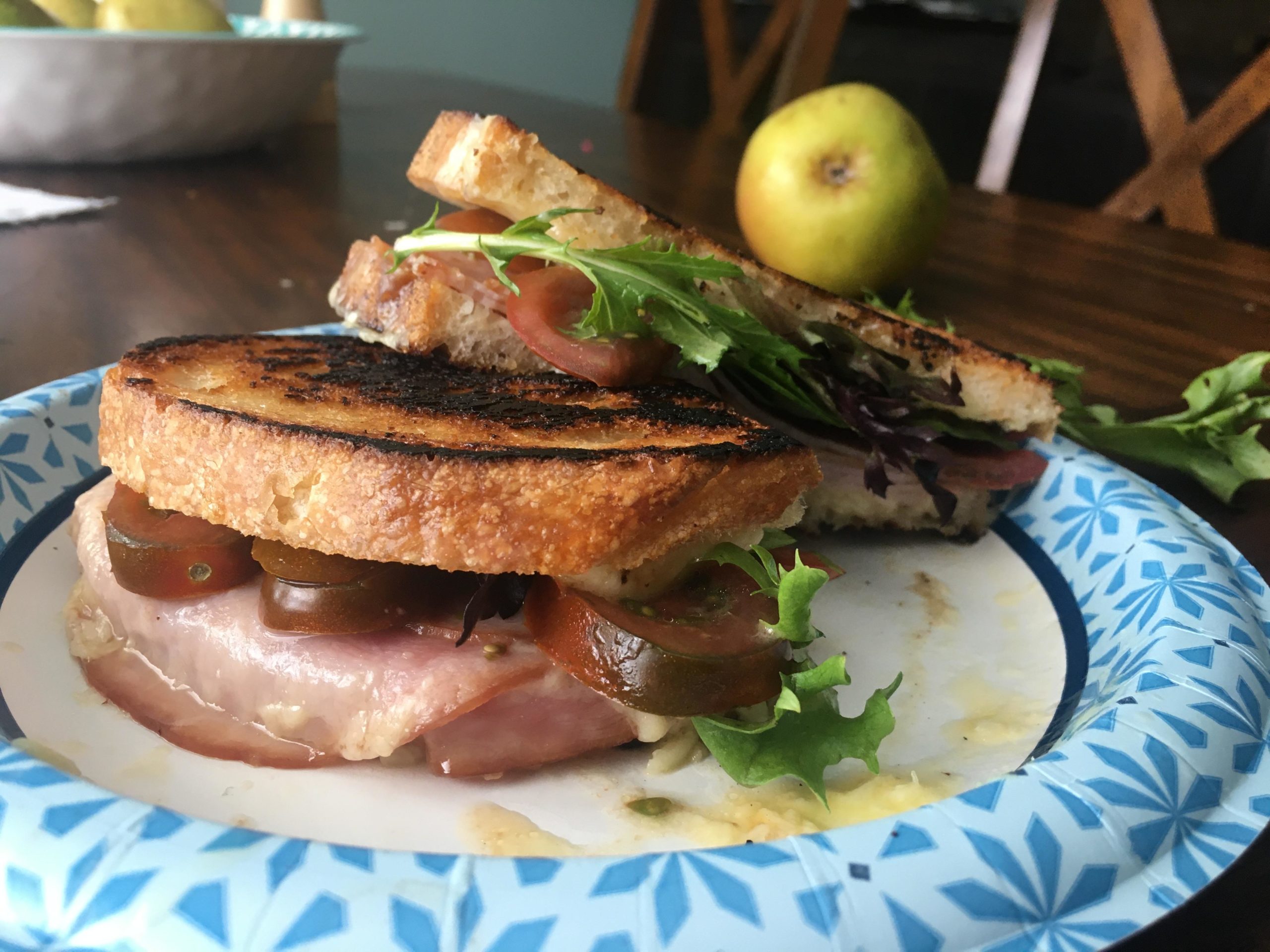 Ham and cheese on sourdough. That’s what I love about sandwiches, simple ingredients made so