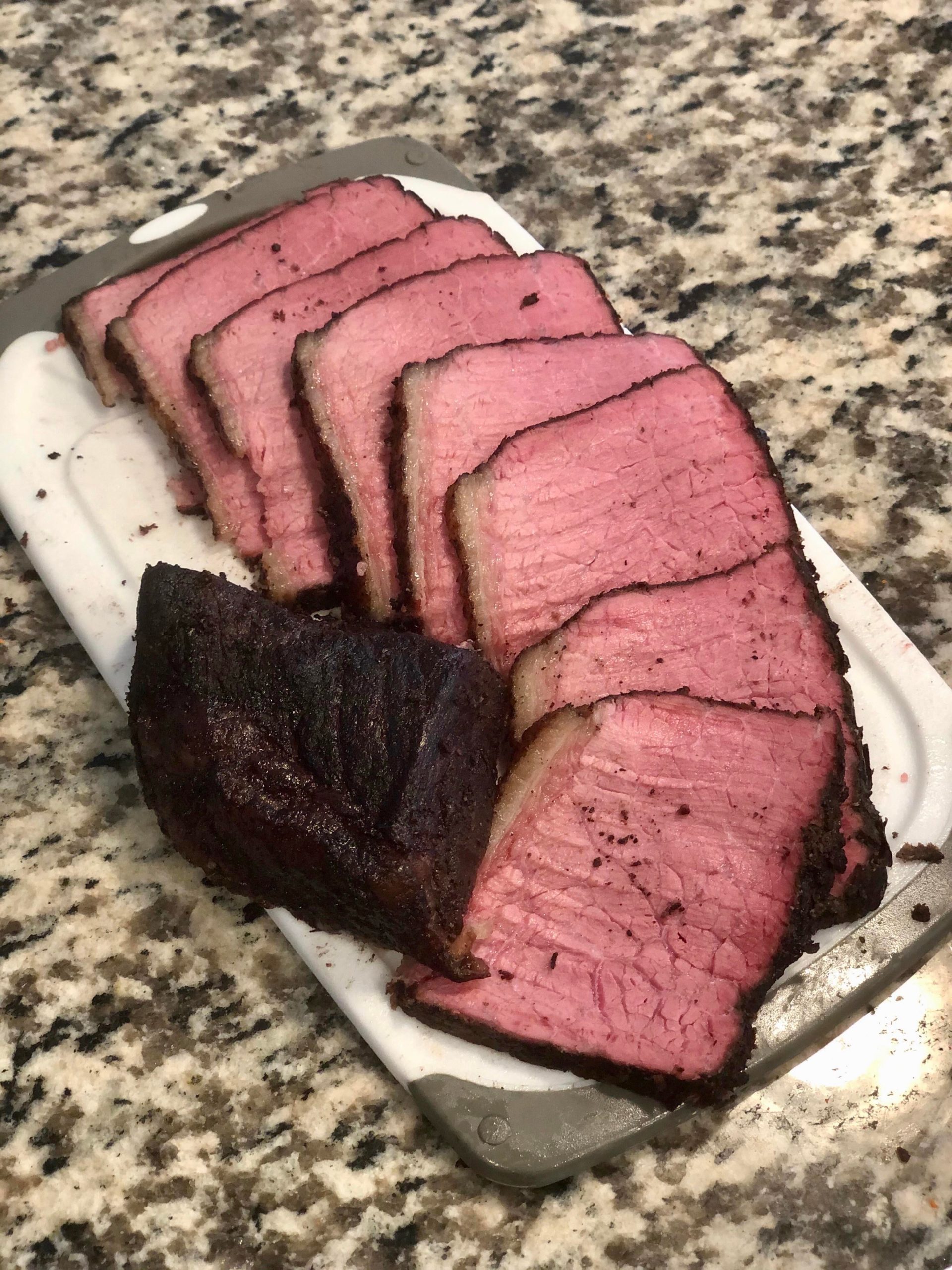 Sous vide then smoked bottom round roast Dining and Cooking