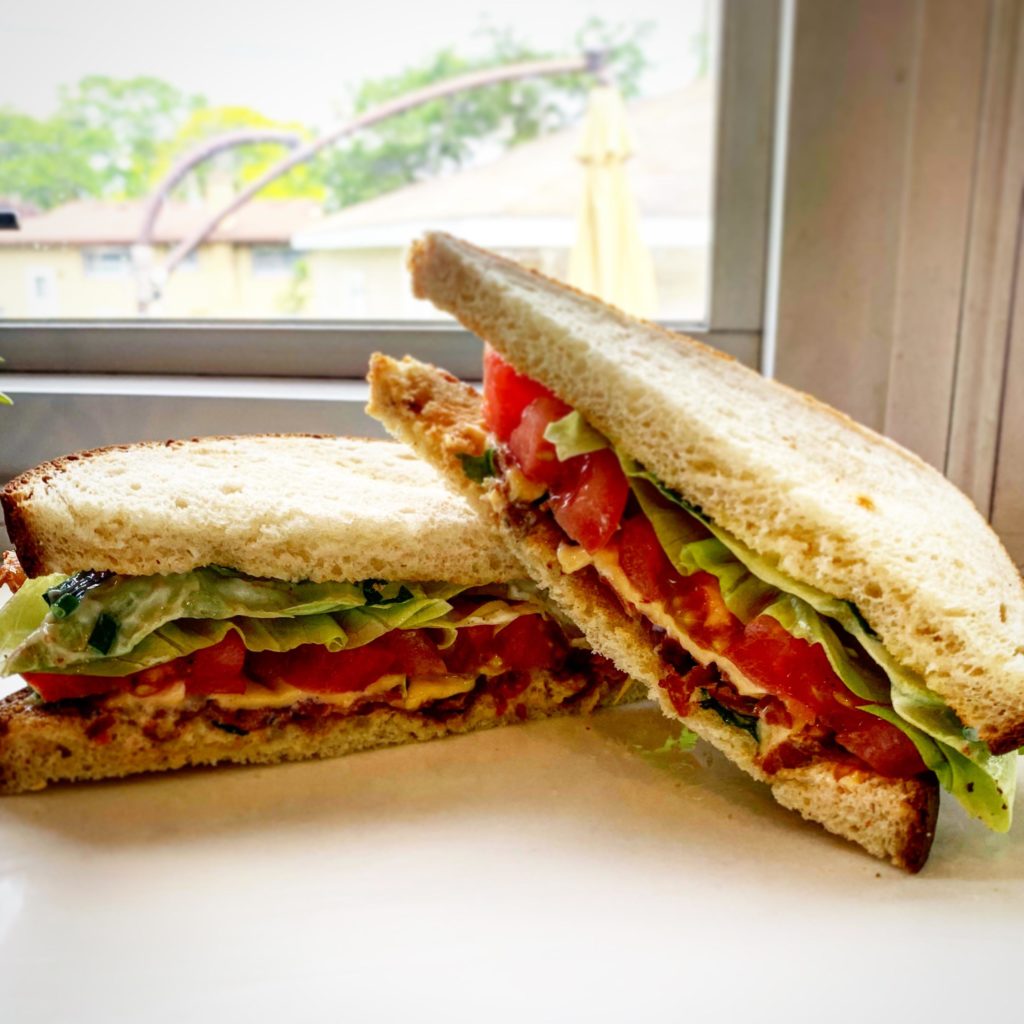 [homemade] BLT with basil and chive mayo.