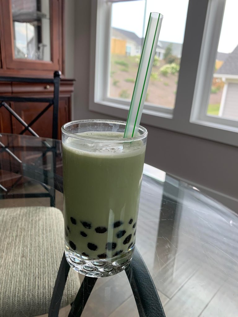 Homemade matcha boba-145 calories