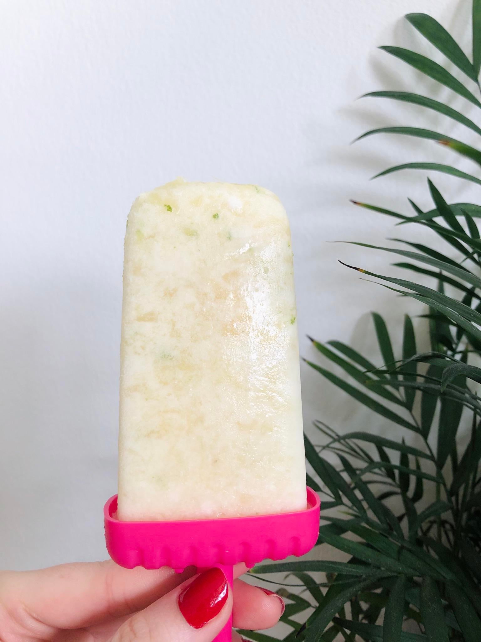 I made piña colada popsicles! (crushed pineapple, lime zest, coconut