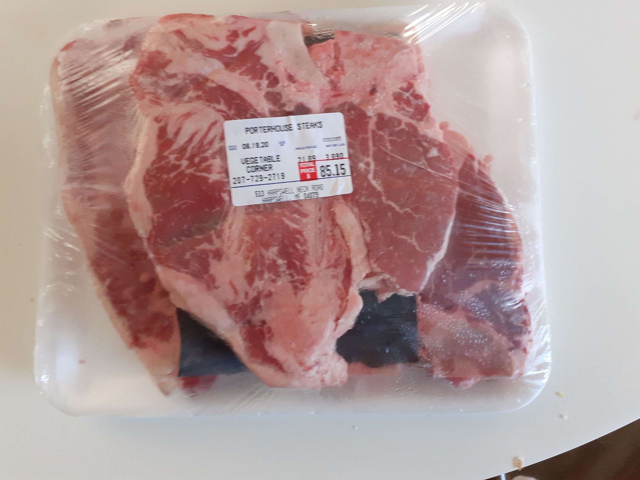Invited my buddy to grill steaks, but the best deal at the big grocery store was 12.99 for tri