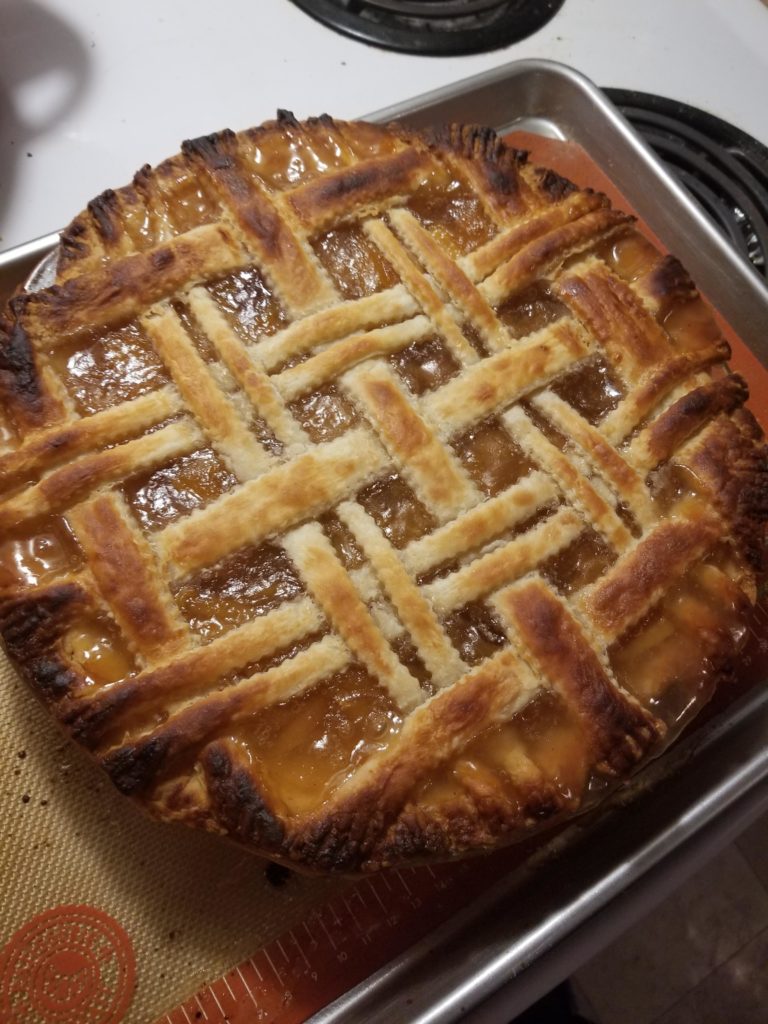 So I made a peach pie from canned peach pie filling