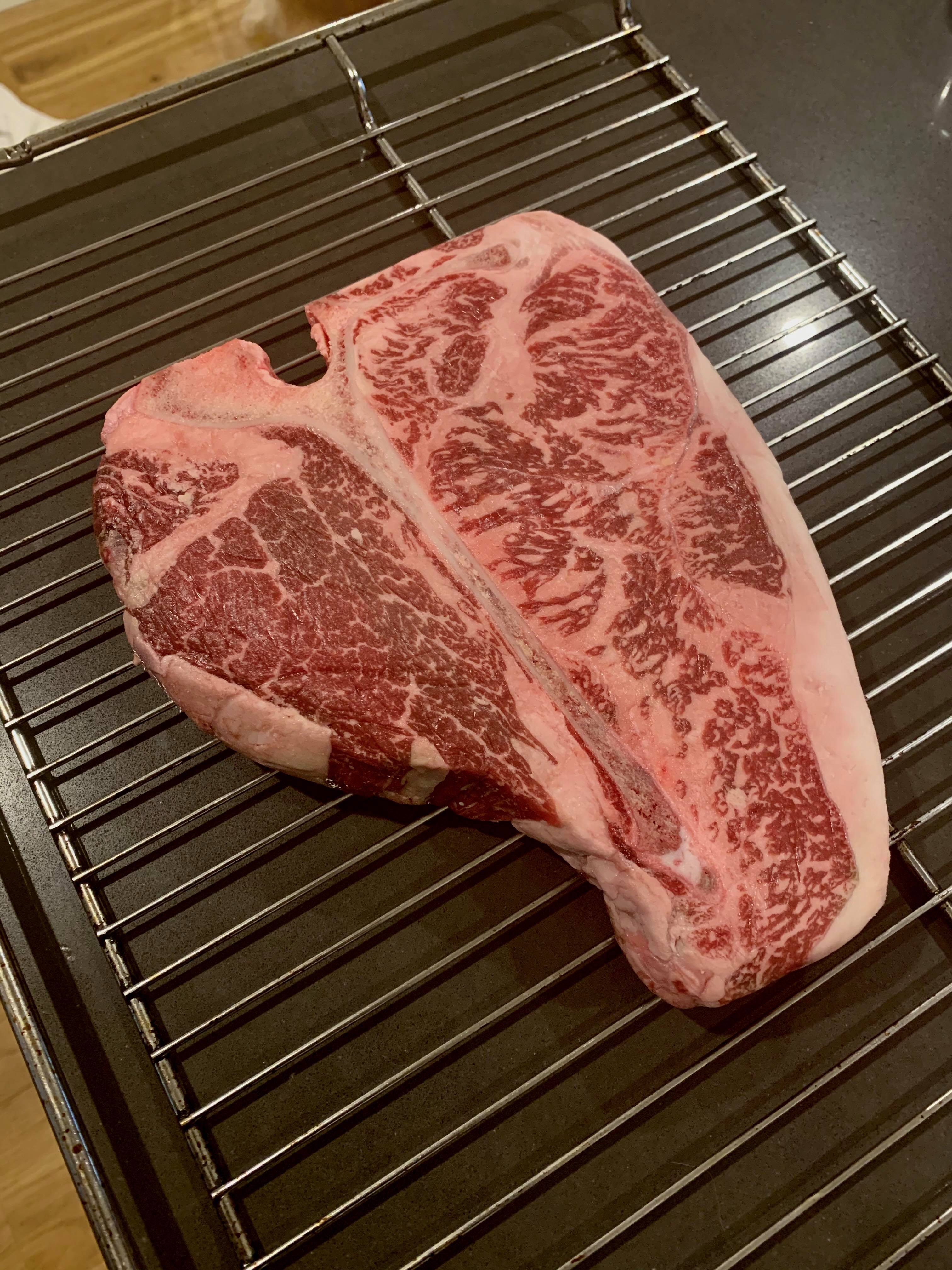 Fat Australian Wagyu TBone Dining and Cooking
