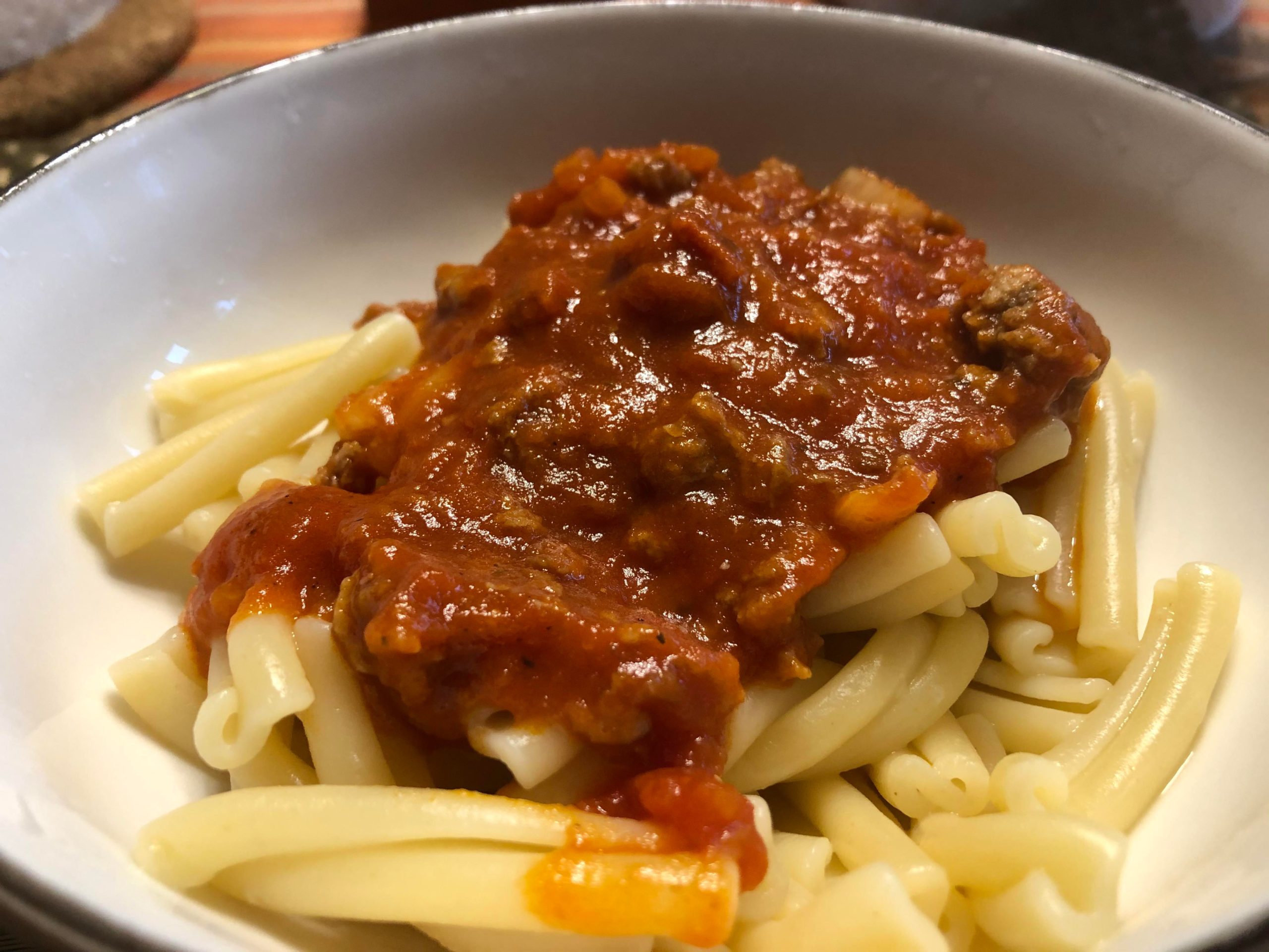 Beyond beef marinara on pasta Dining and Cooking