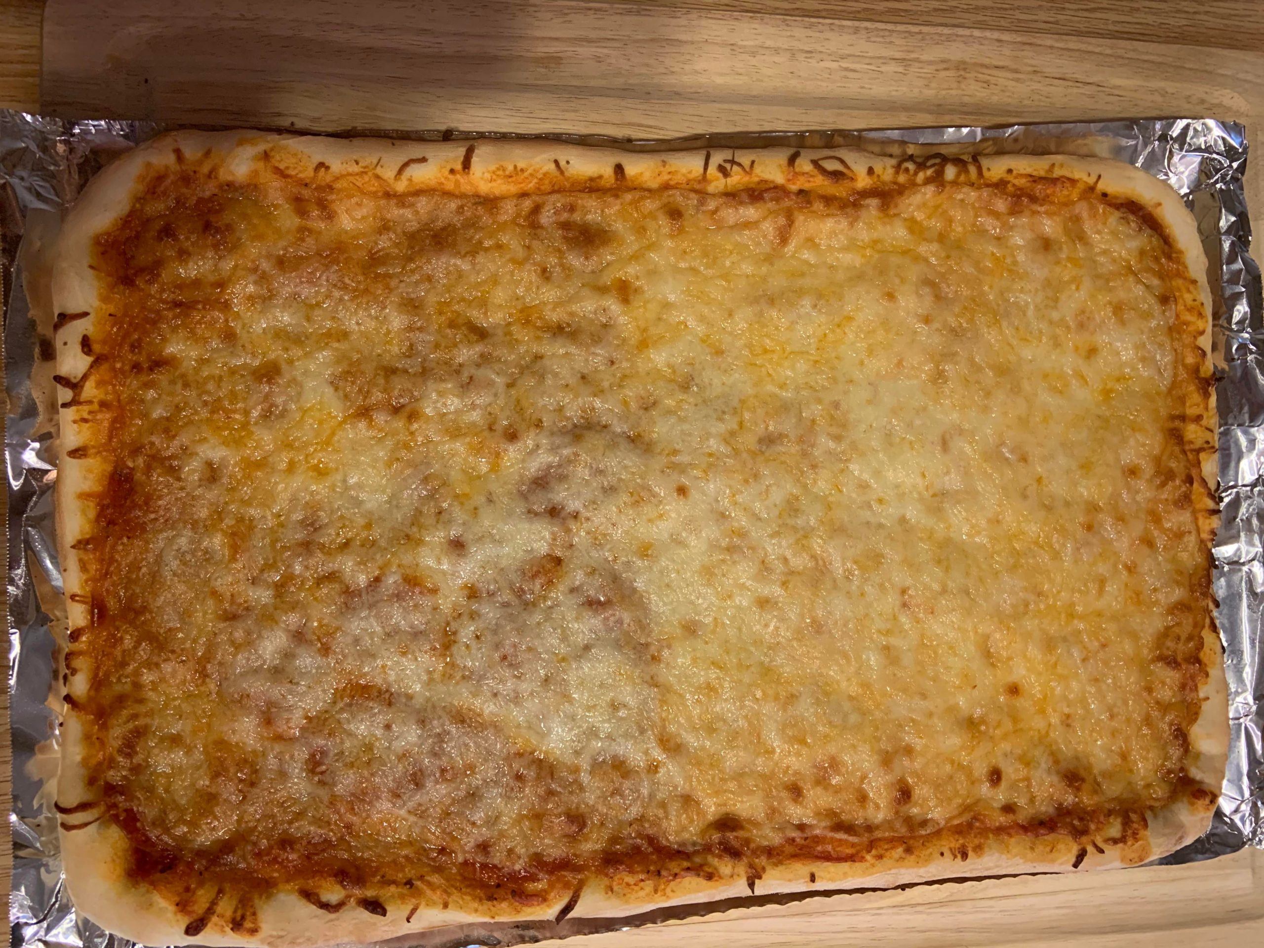 Half pepperoni half cheese for the kids. Hope they like it! Dining