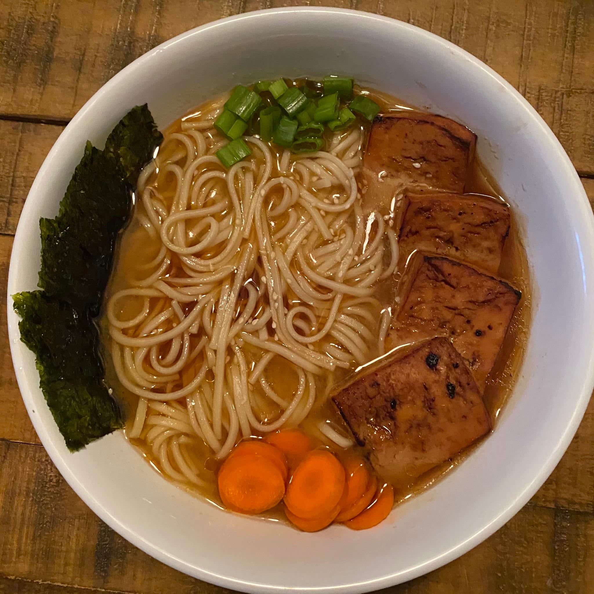 Mixed Miso Arts Ramen from Wil Yeung’s book “Vegan Ramen” with marinated tofu Dining and Cooking