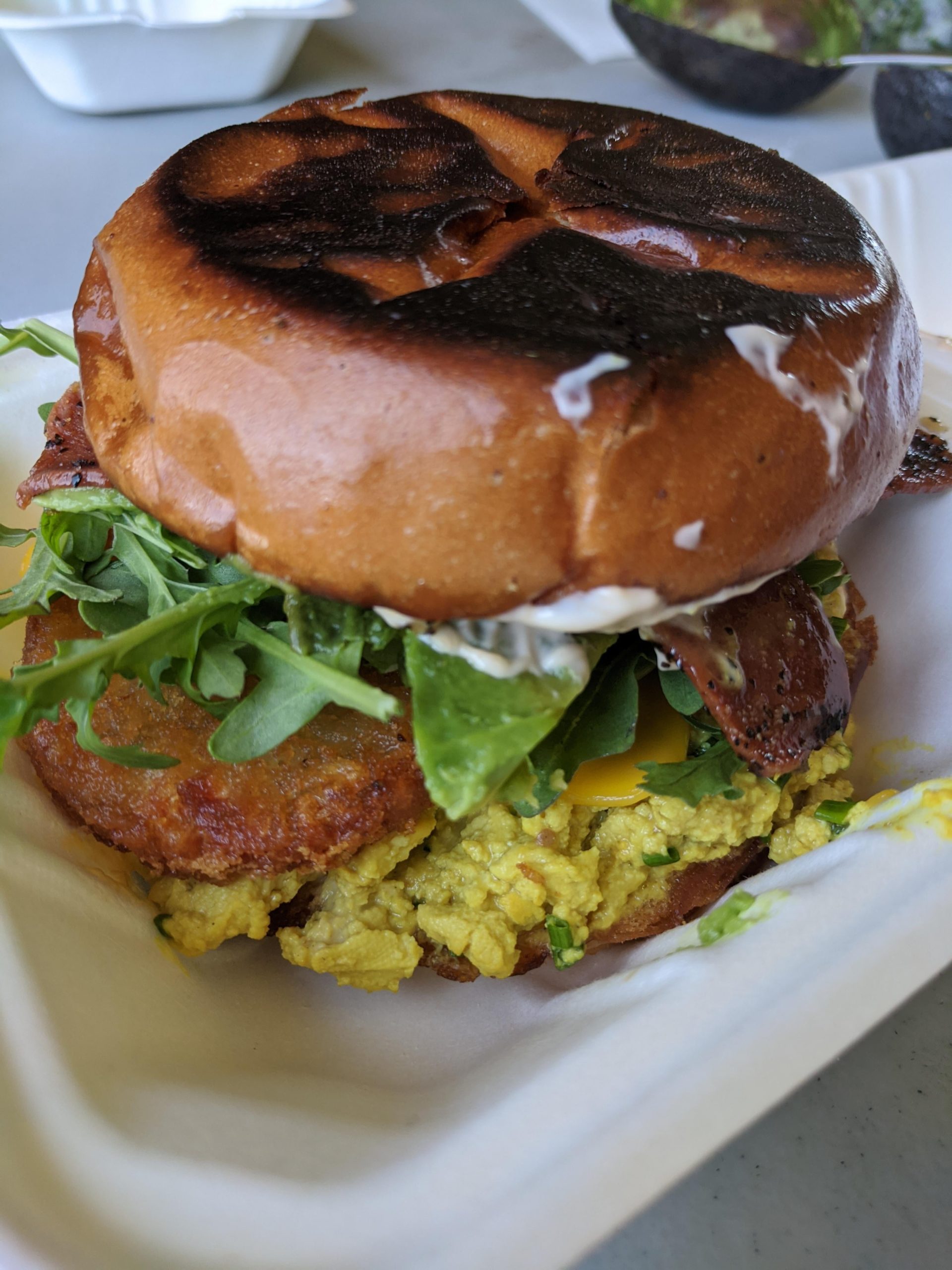 [I Ate] Vegan Eggslut Sandwich Dining and Cooking