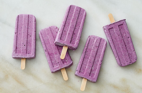 Blueberry Cream Popsicles