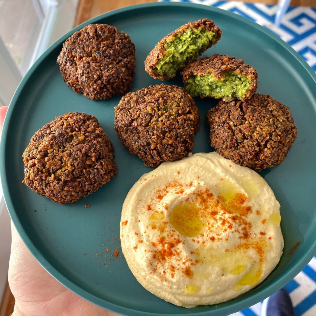 Homemade falafel and hummus. First time making falafel, and they were so easy!