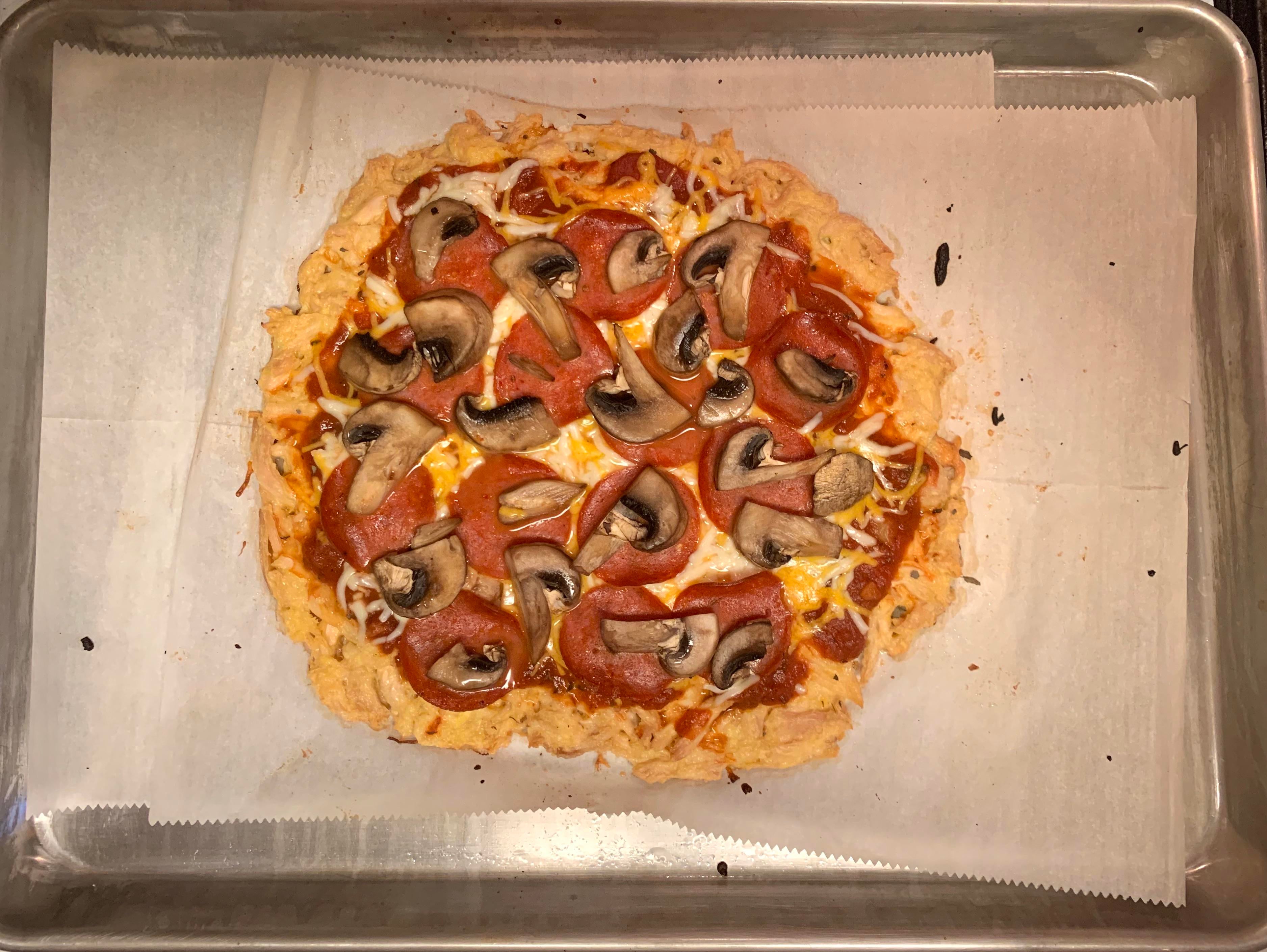 My first attempt at a keto chickencrust pizza! Dining and Cooking