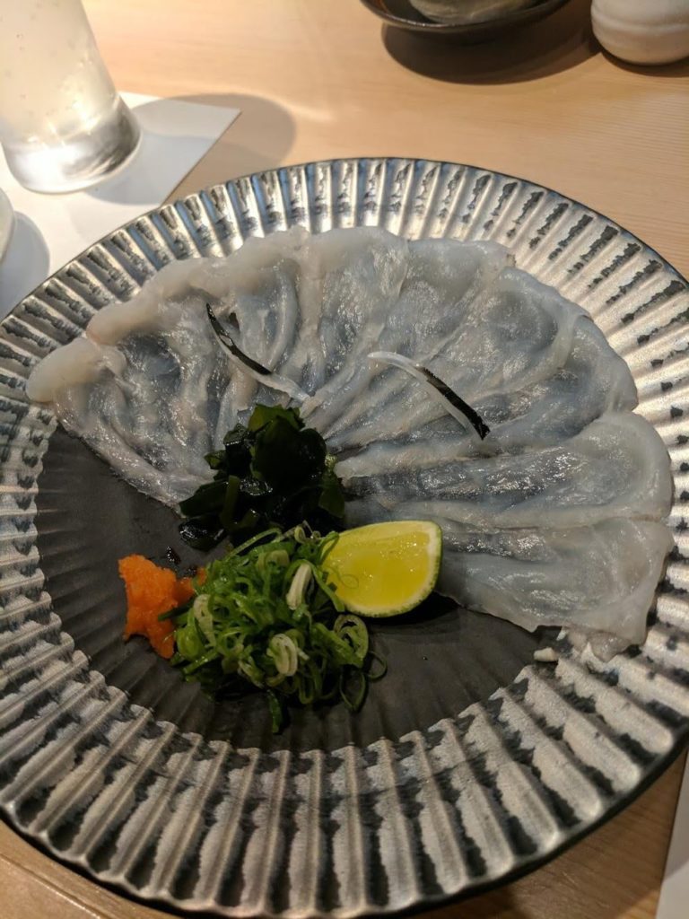 Fugu (puffer fish) I had in Japan.