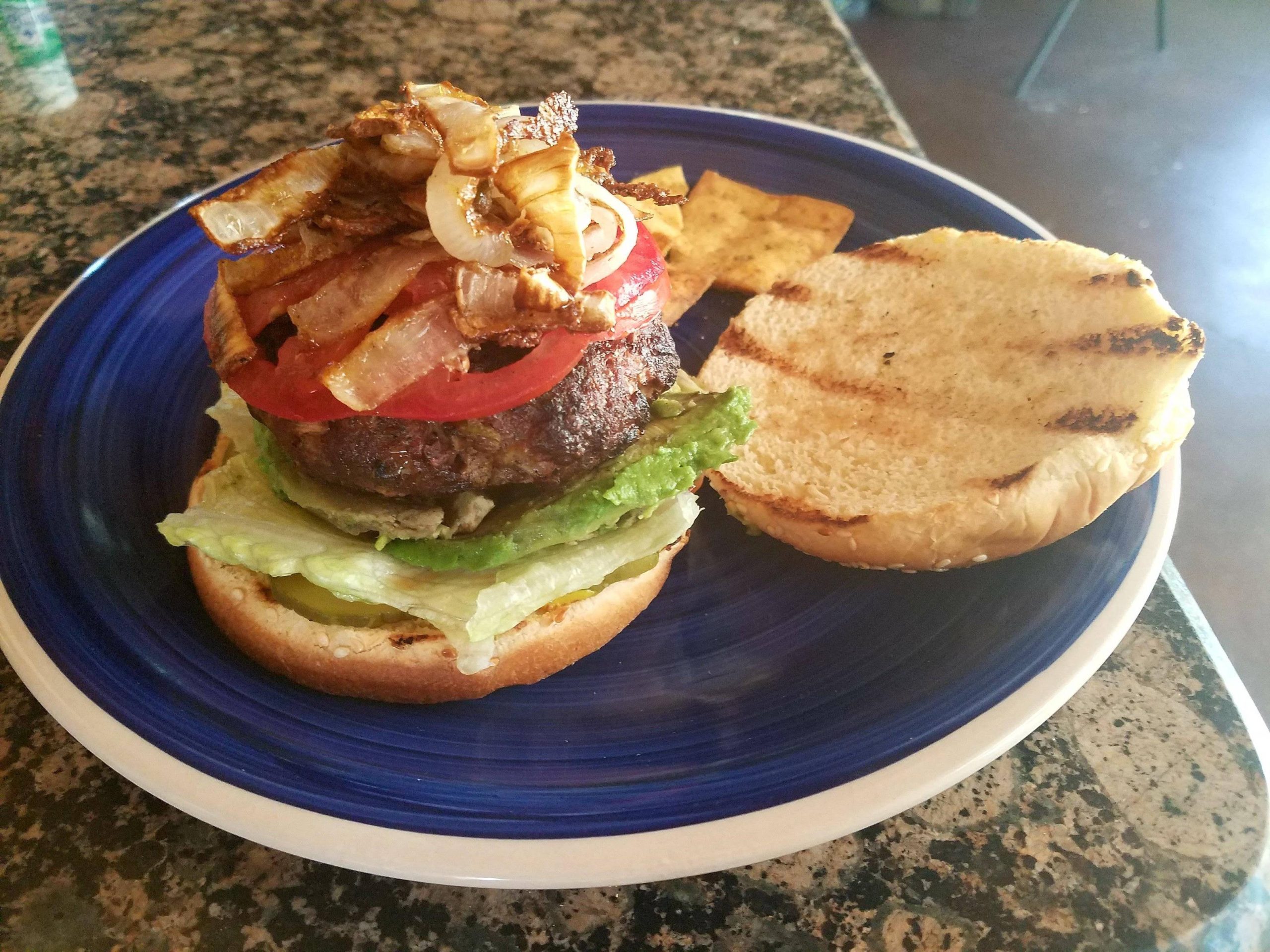 Some grilled smashed patties and a watermelon marg to wash it down