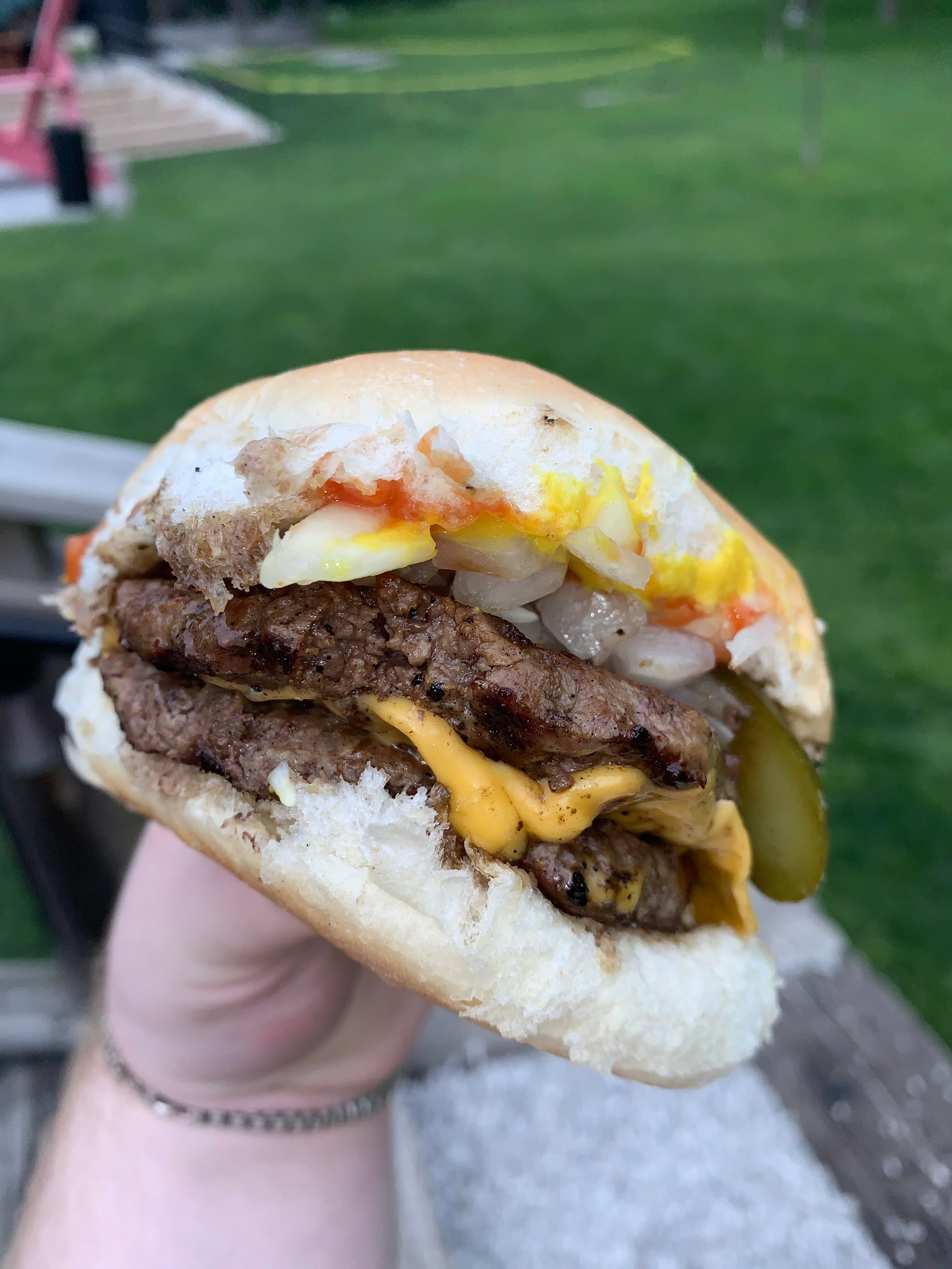 Classic charbroiled double cheeseburger from Weber's - Dining and Cooking