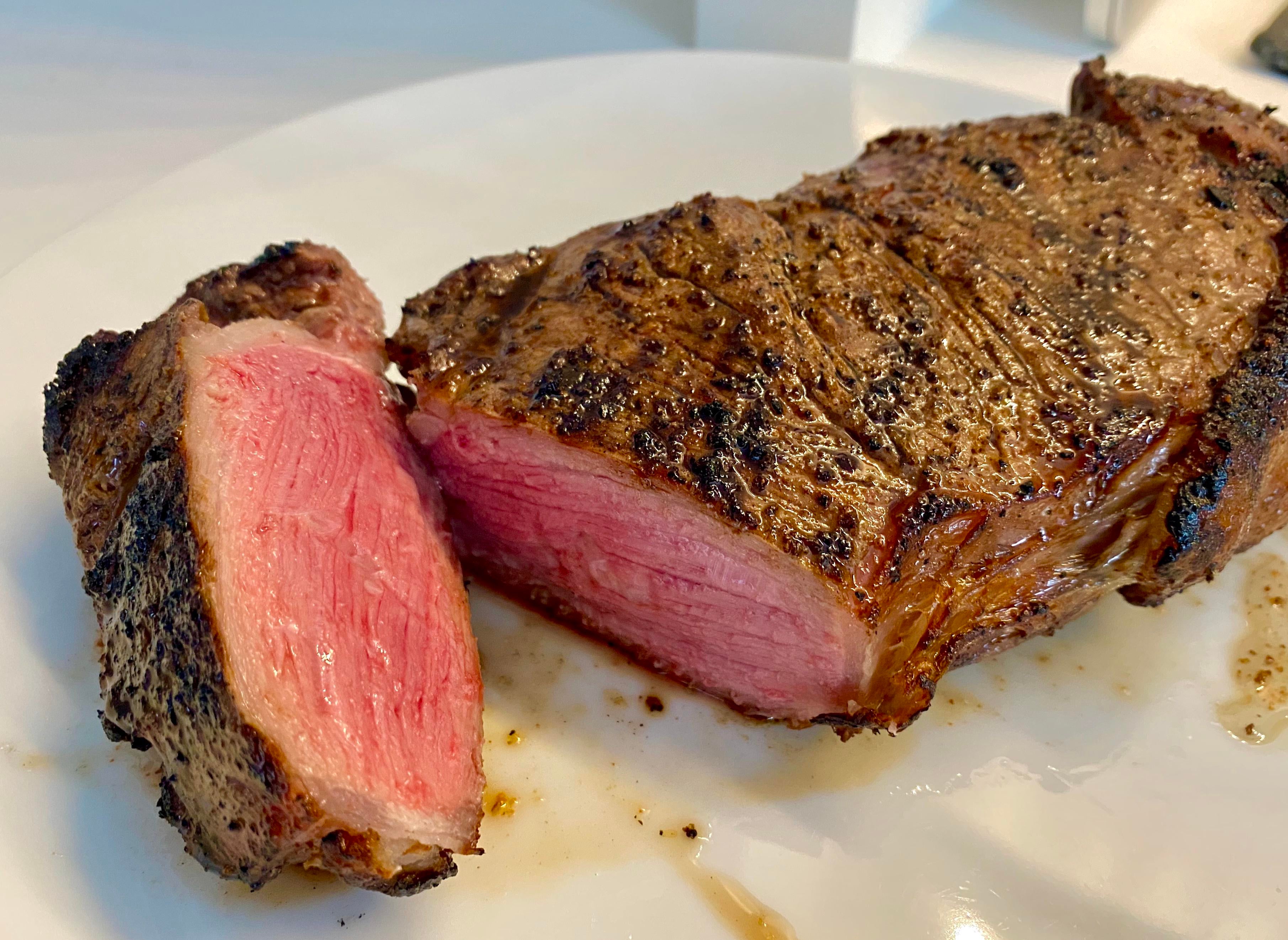 Buy 1get1free NY Strip Loin in! 1.2 lbs sous vide and finished on the grill Dining and