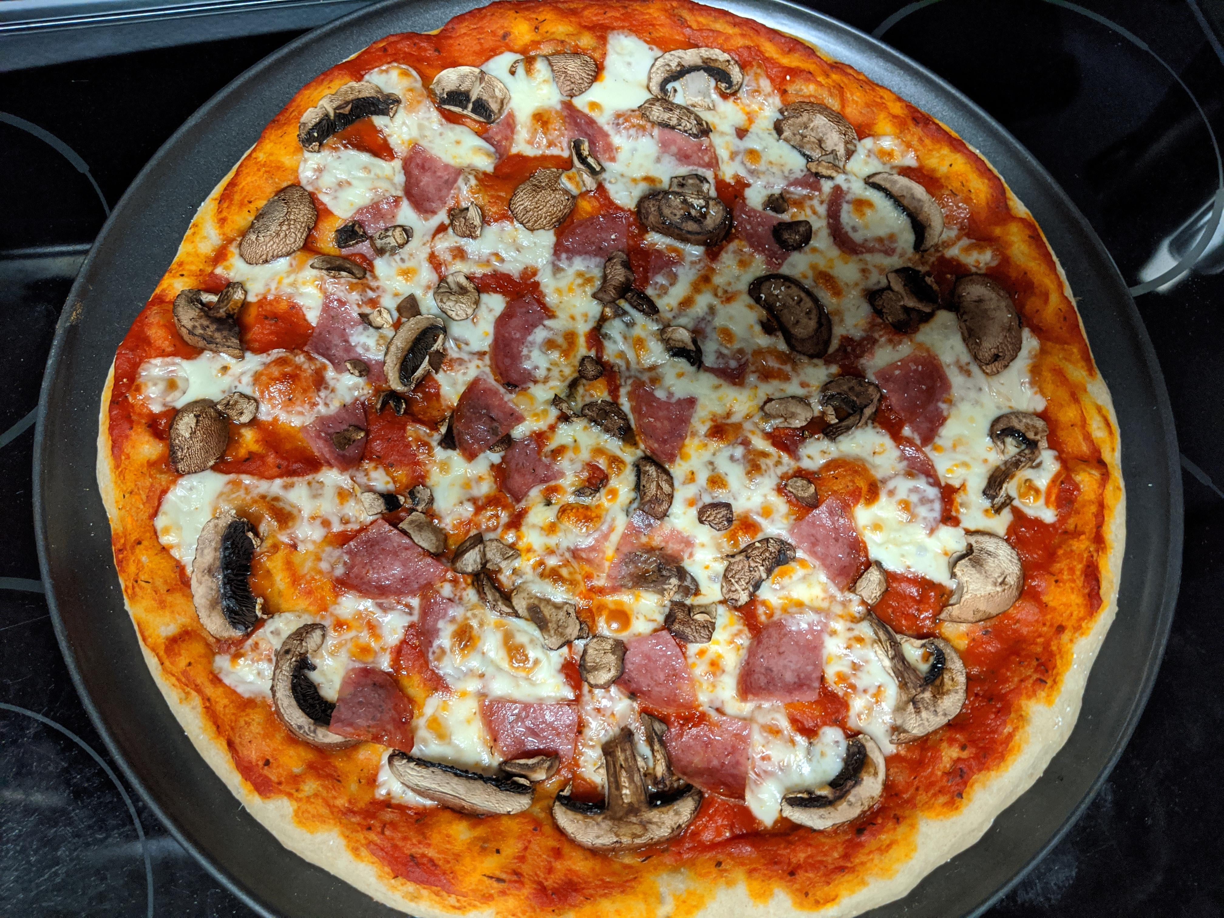 Salami Rise Cold rise dough salami & mushroom - Dining and Cooking