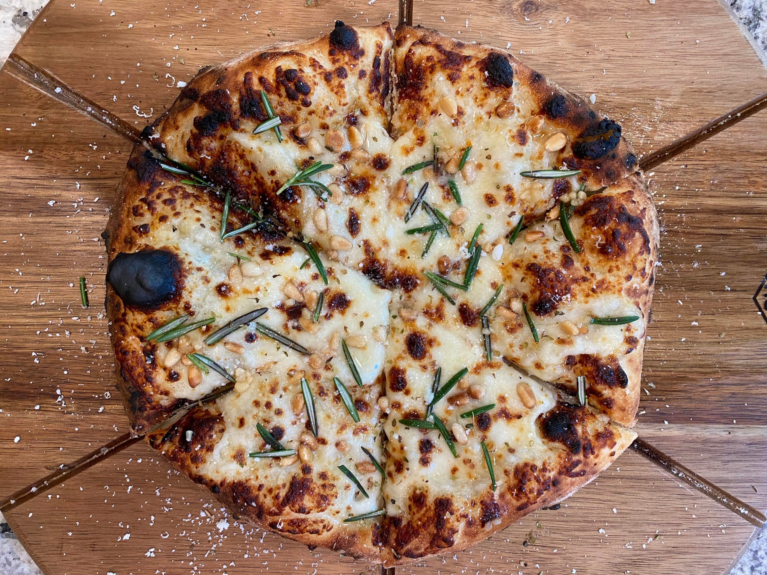 Roasted Pine Nut and Rosemary baked on the Ooni Pro. Dining and Cooking