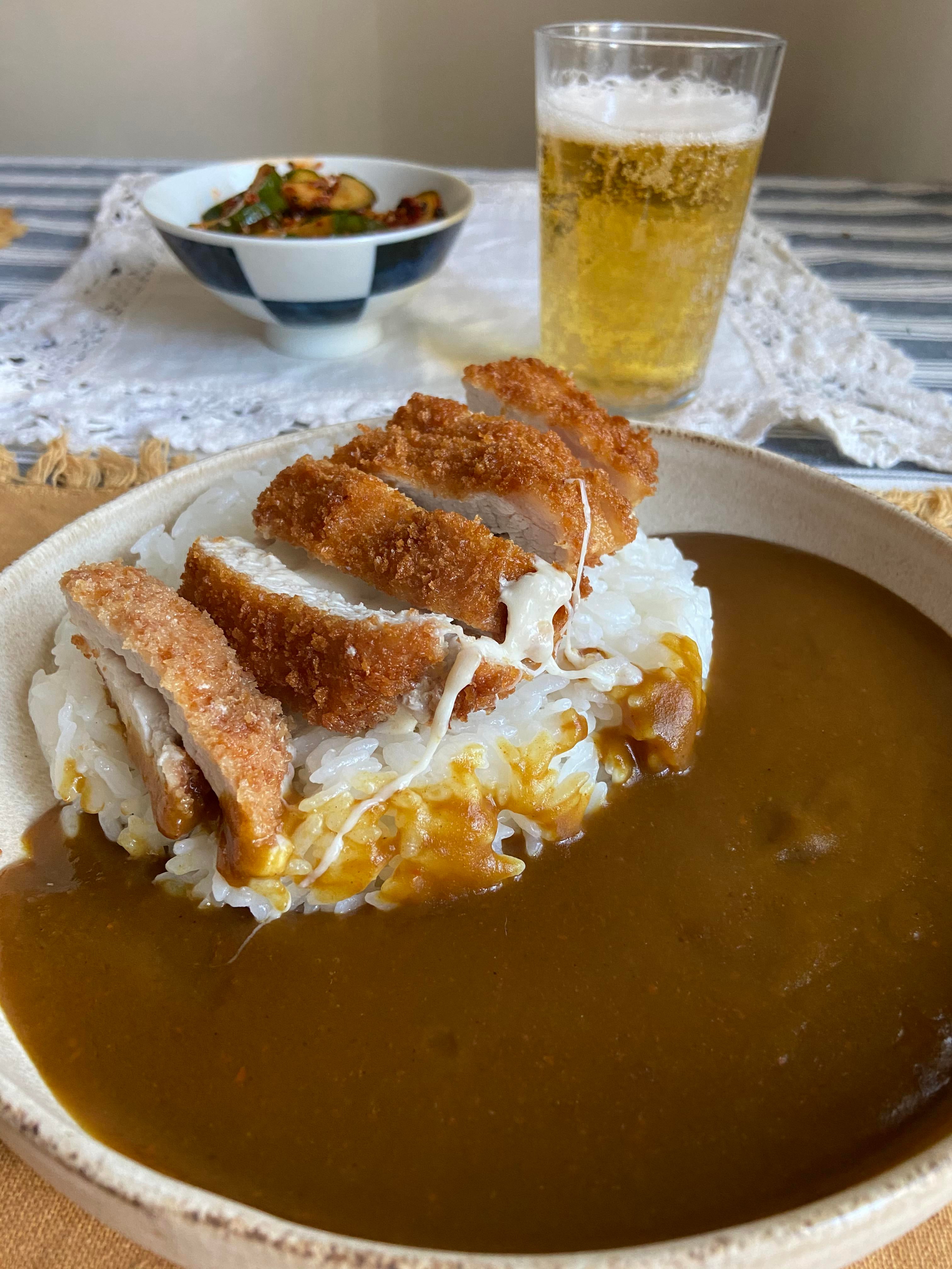 Cheesefilled Tonkatsu with curry rice Dining and Cooking