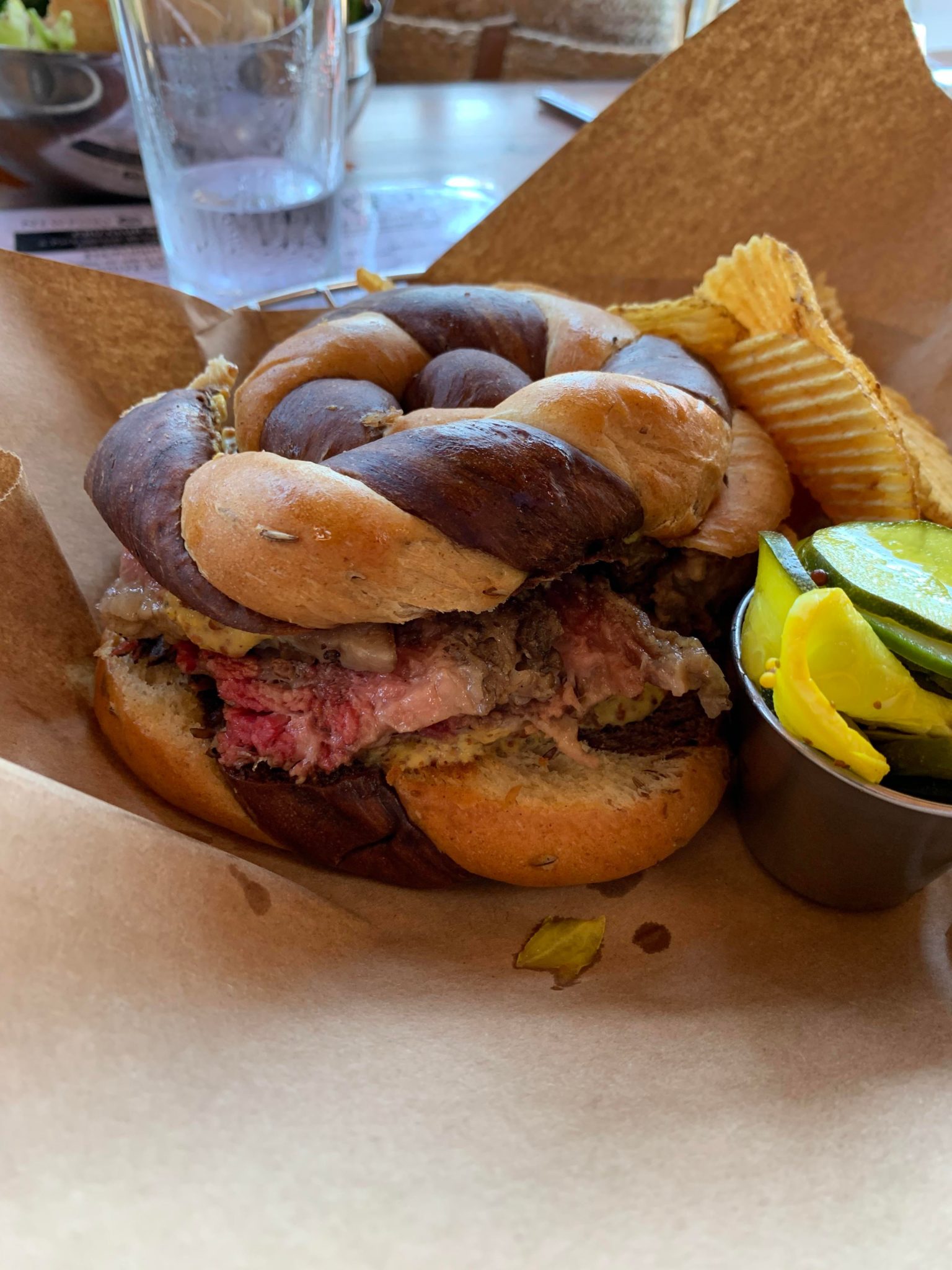 Everything bagel, pastrami, egg, provolone, avo. Breakfast of champions
