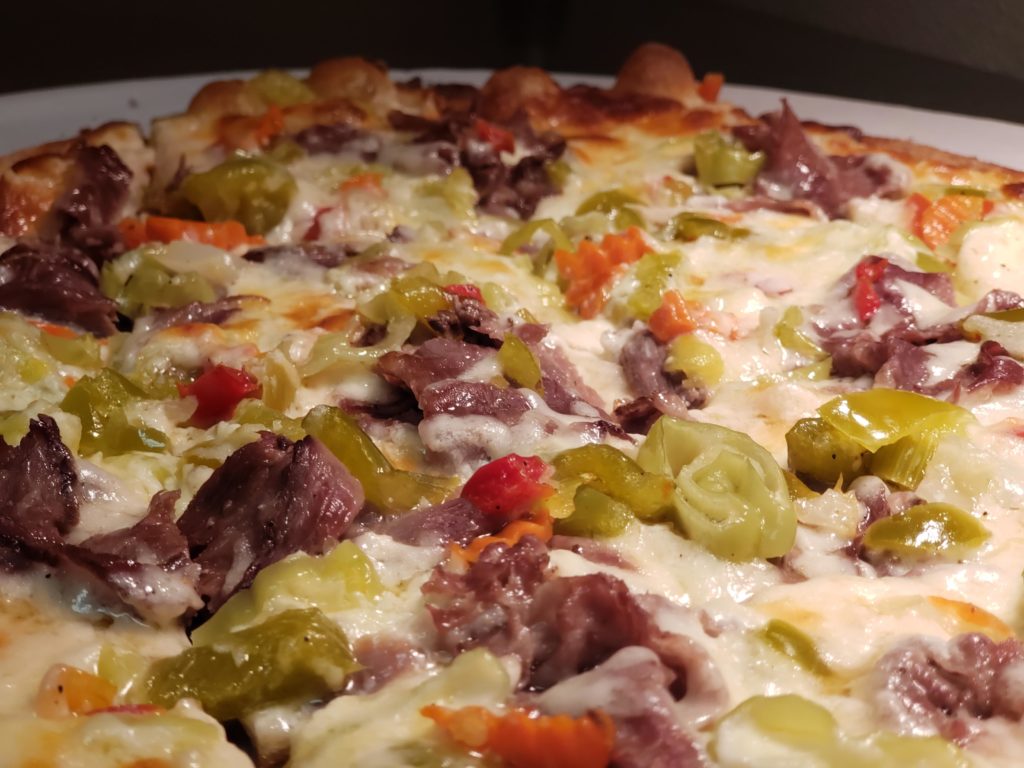 Italian Beef with Giardiniera on White Sauce