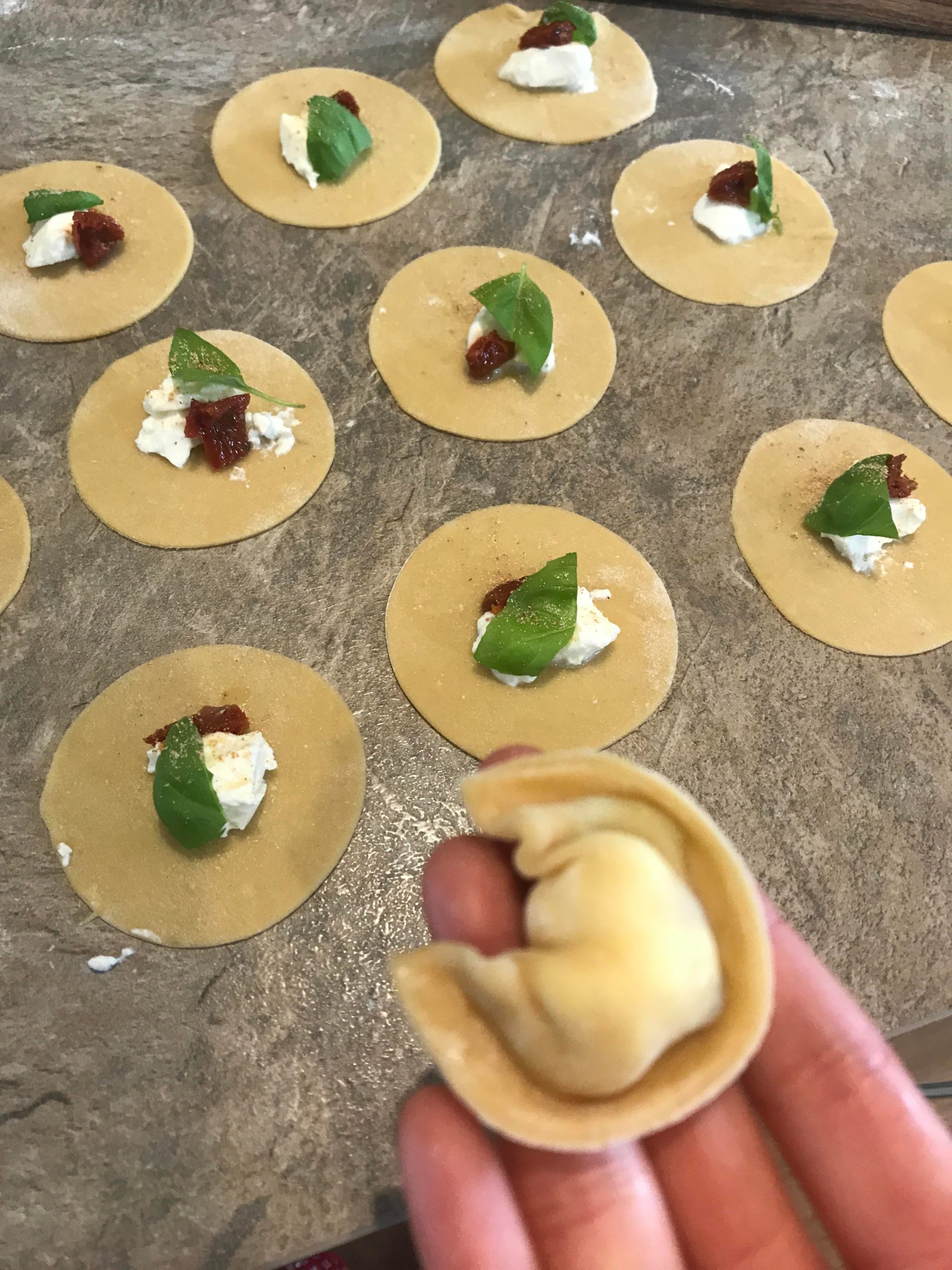 Tortellini? Tortelloni? Whatever, it’s filled with ricotta, sundried