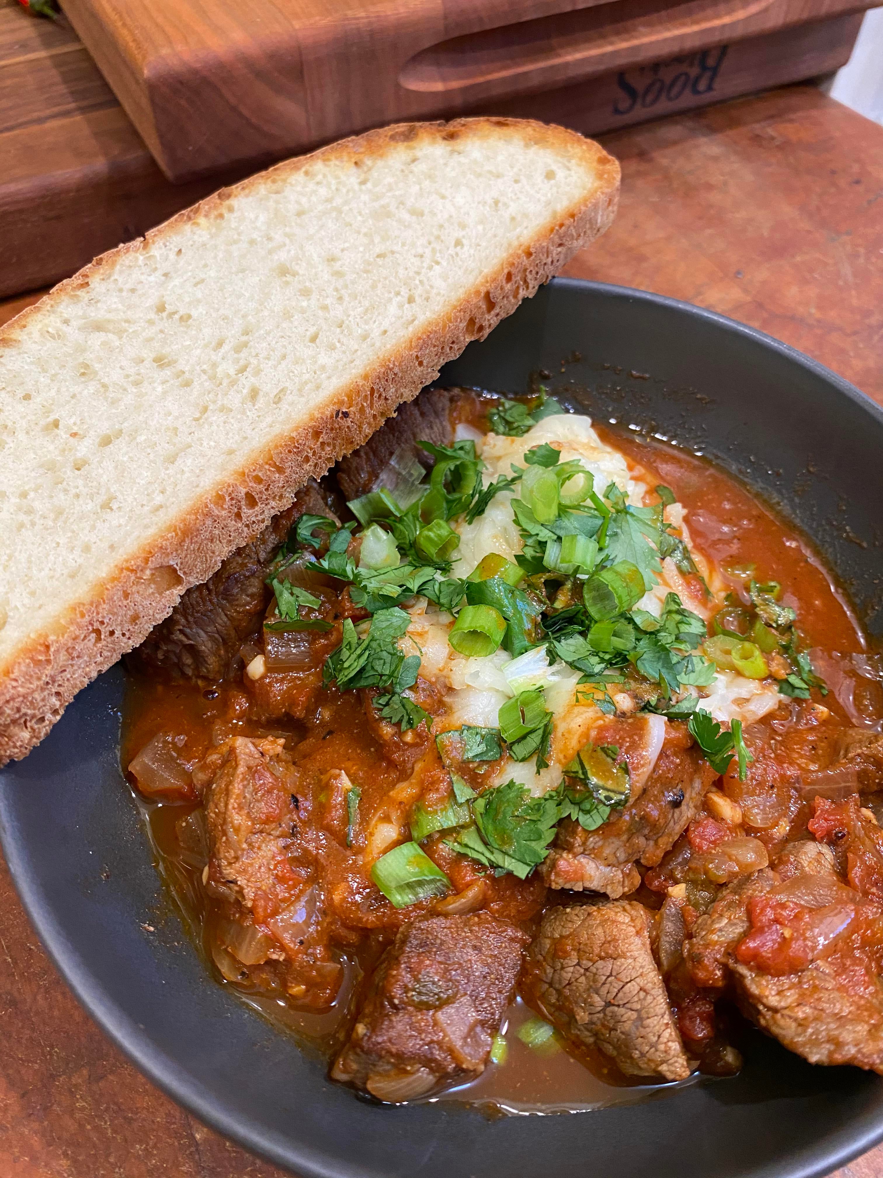 Sousvide tritip chili with homemade bread ) Dining and Cooking