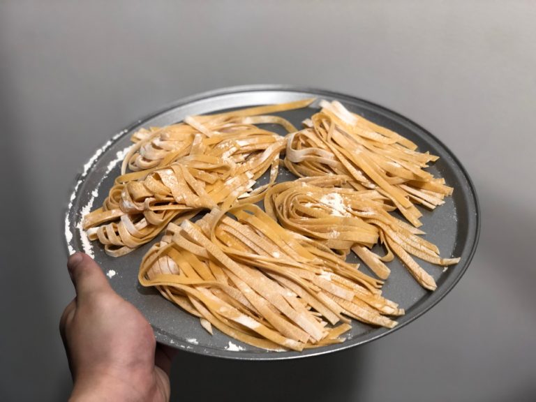Homemade Spaghetti with veal pork and beef meatballs lightly breaded