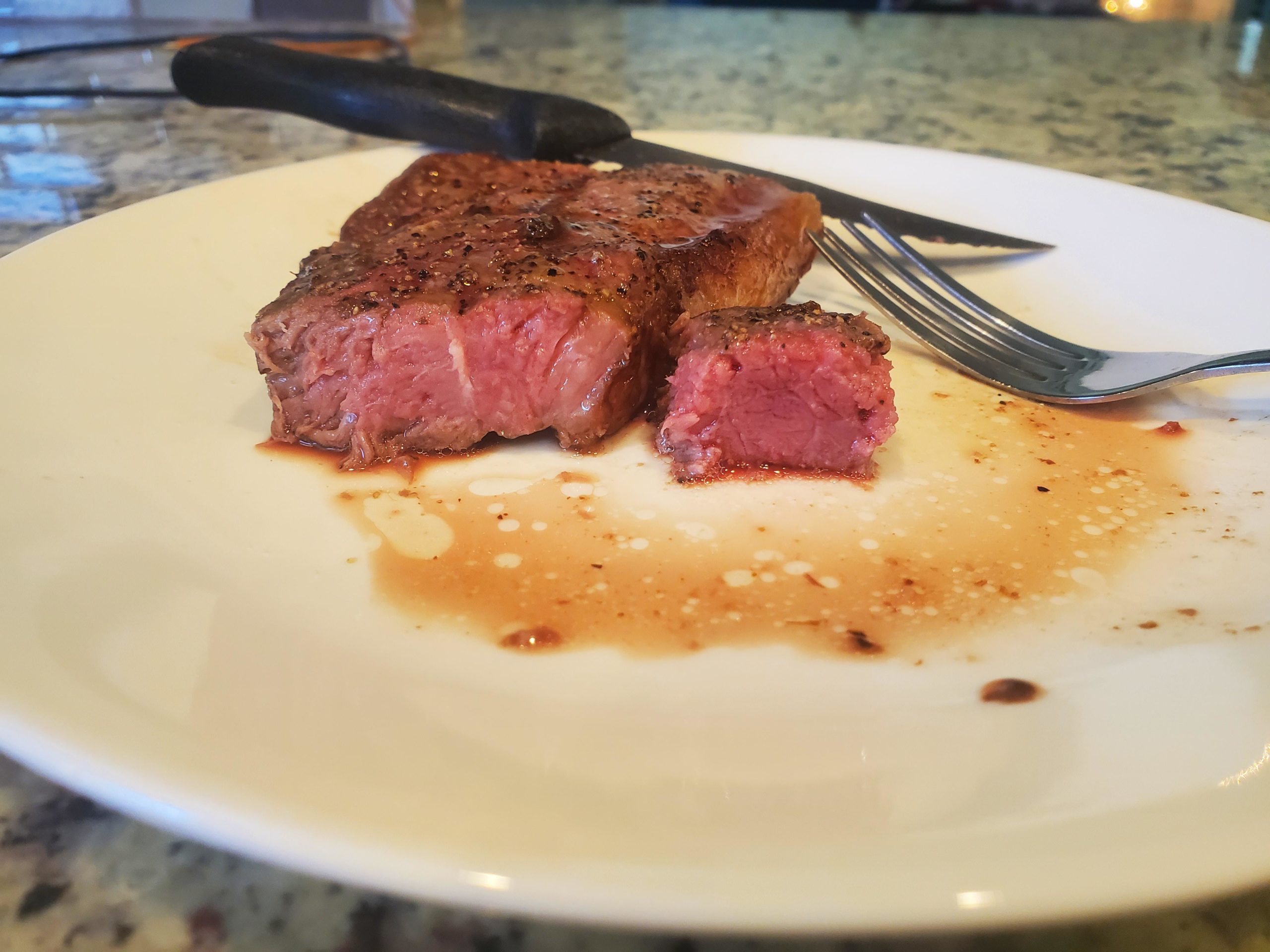 Cracked my induction cooktop so I threw this new york strip in the air fryer. Dining and Cooking