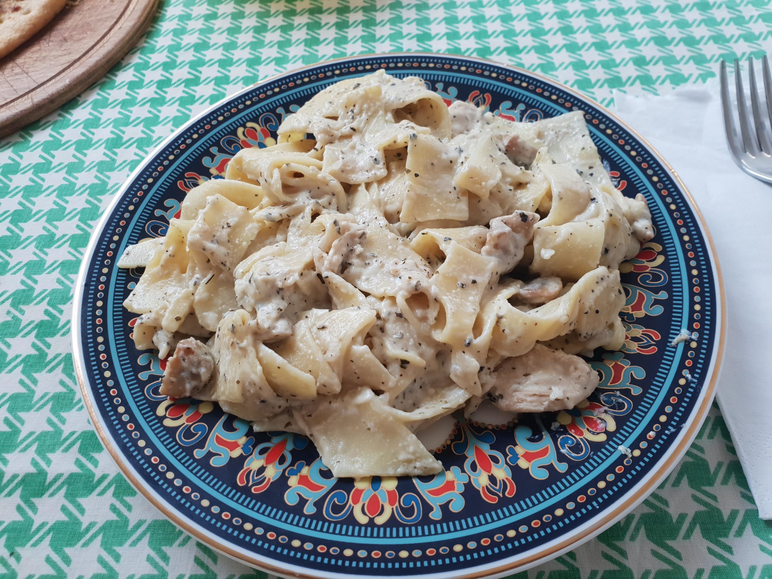 A first attempt at pappardelle with mushroom cream sauce Dining and