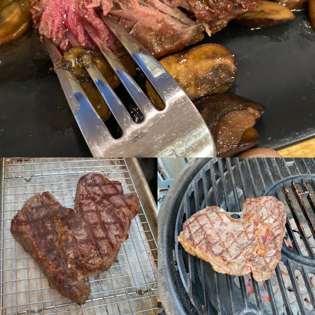 Crowd cow 16 oz boneless ribeye grilled on charcoal