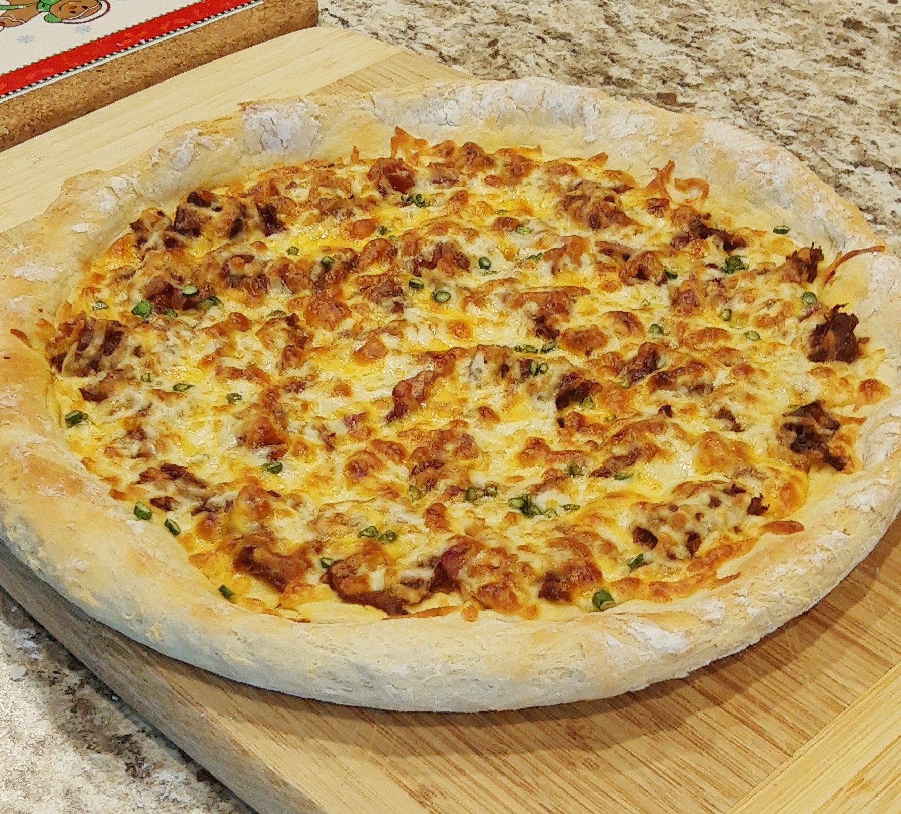 First ever homemade pizza. Pulled pork & caramelized onion. Dining and Cooking