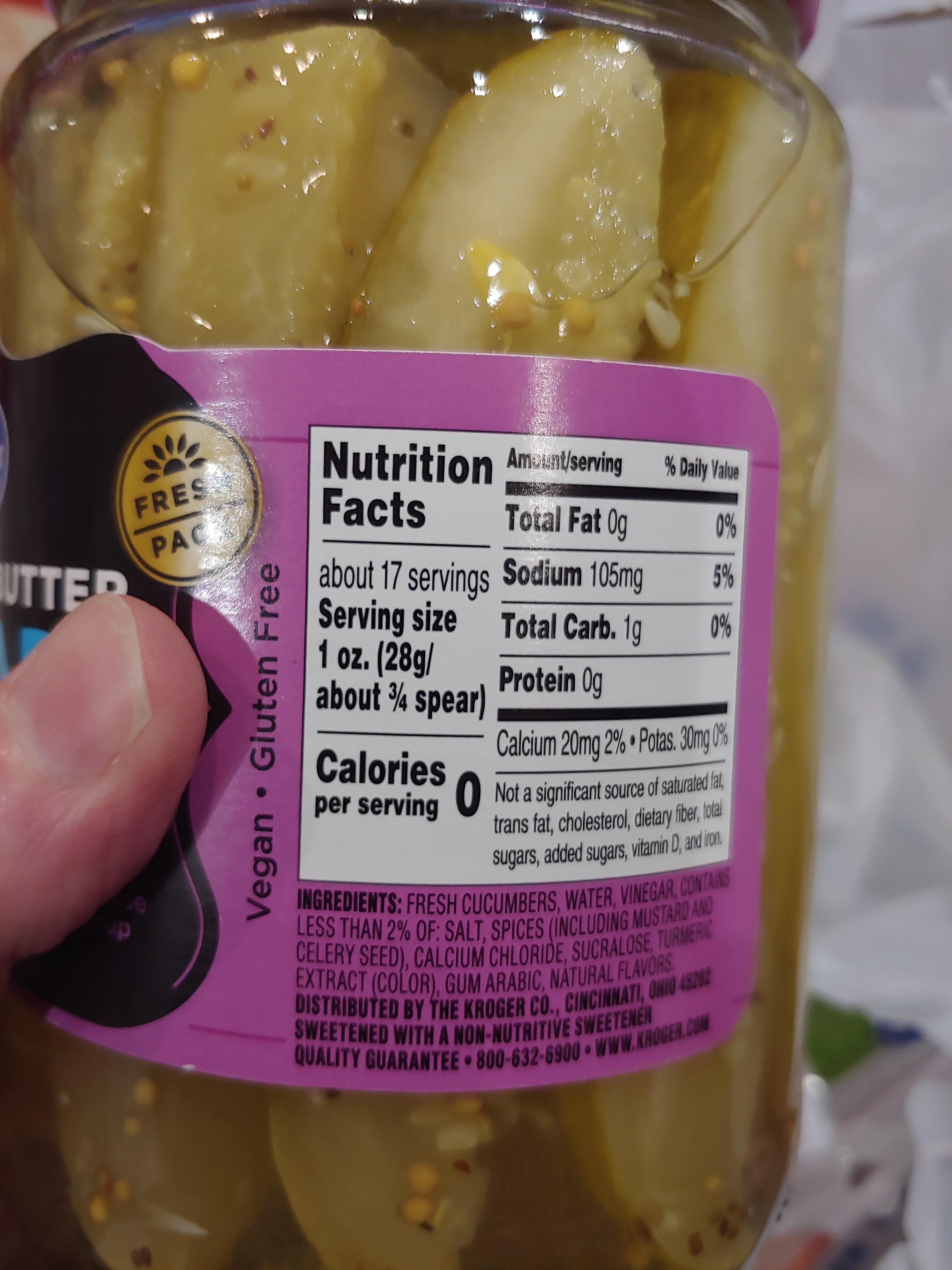 Serving size 3/4 of a pickle spear... Because that totally makes sense