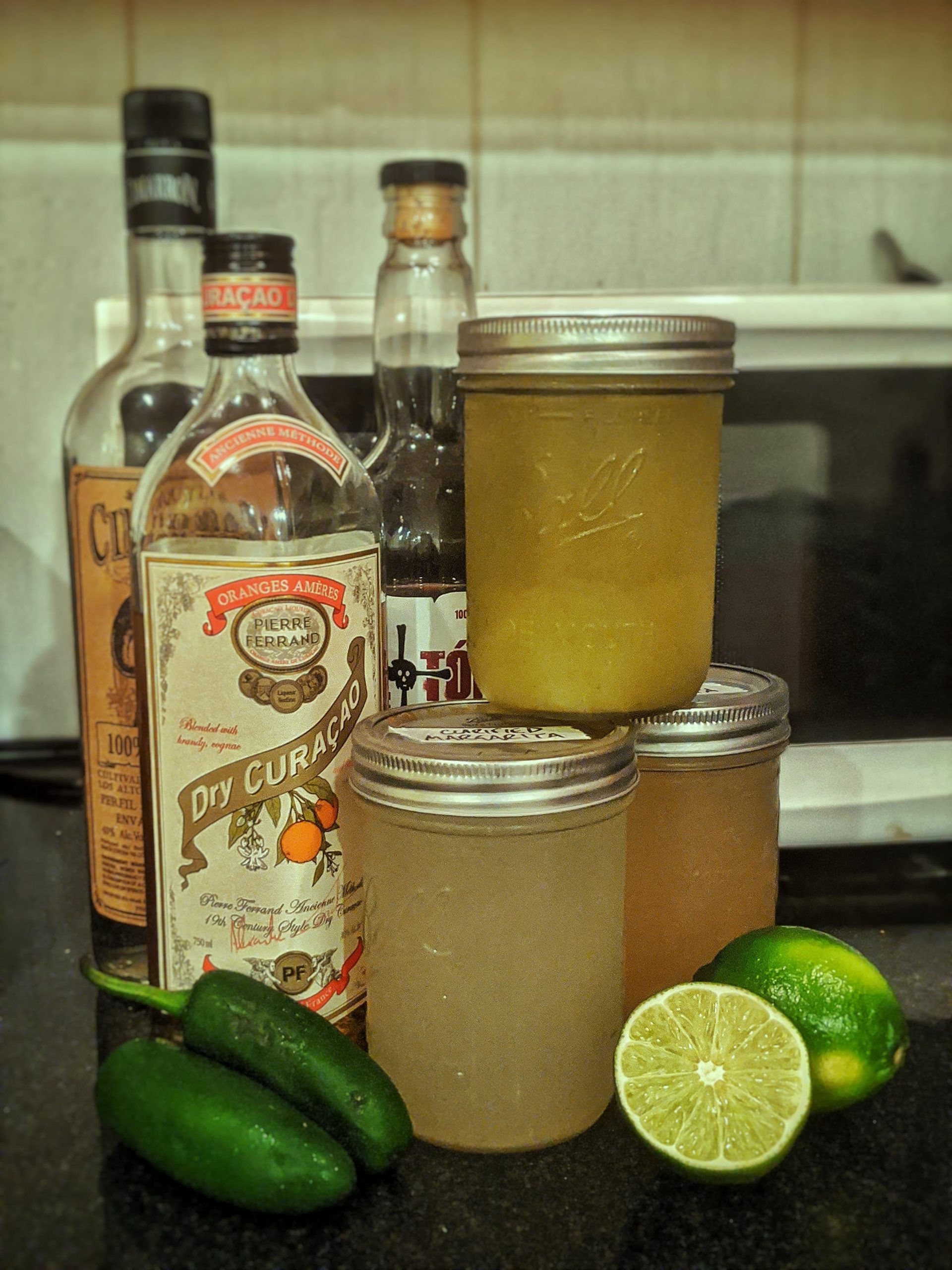 Vegan Cocktails! Coconut Milk Clarified Margarita, CucumberJalapeno Mezcalrita and a classic