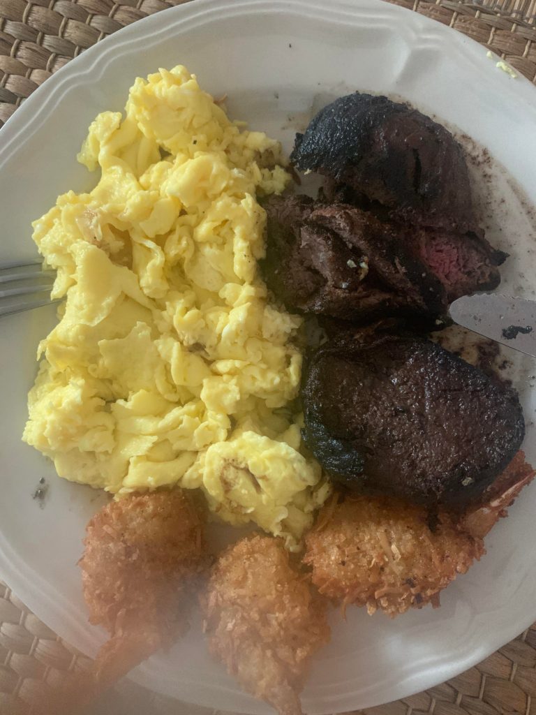 Al Capone said he eats his steaks with eggs.......