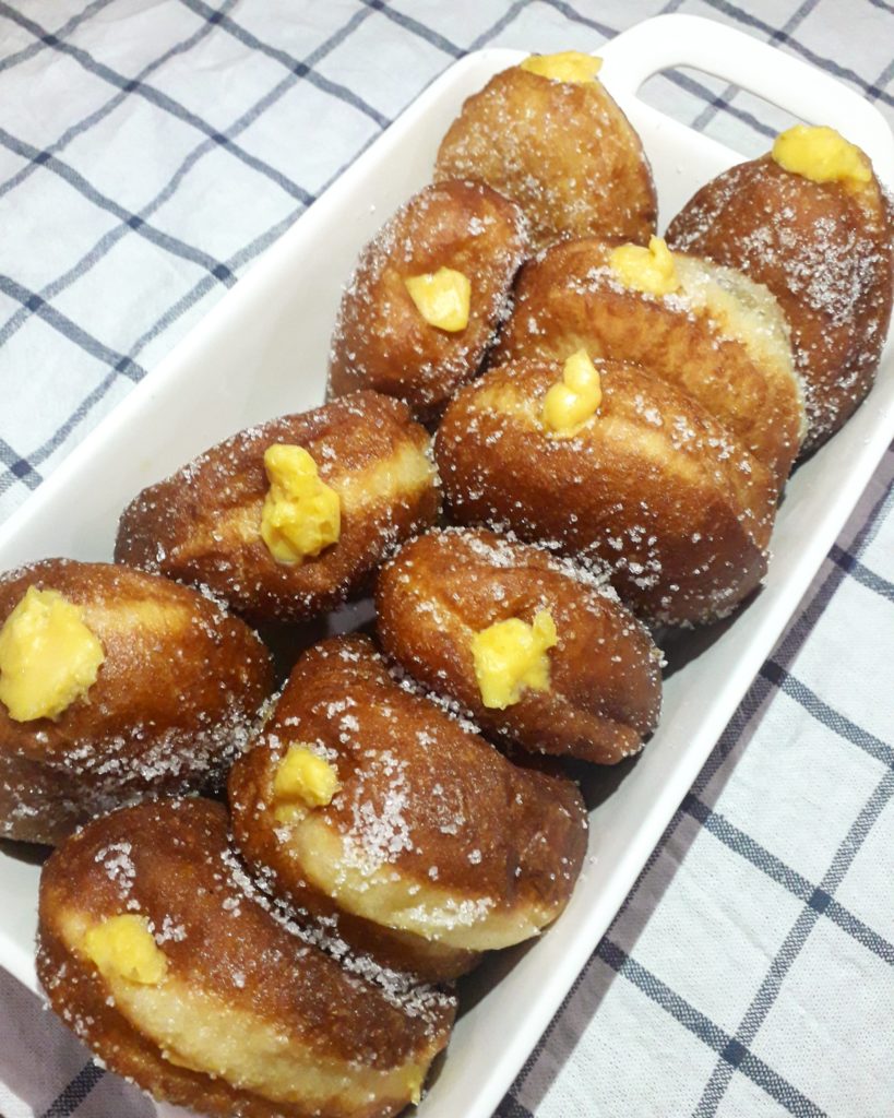Vanilla custard doughnuts. It's taking great resolve not to eat them all at once