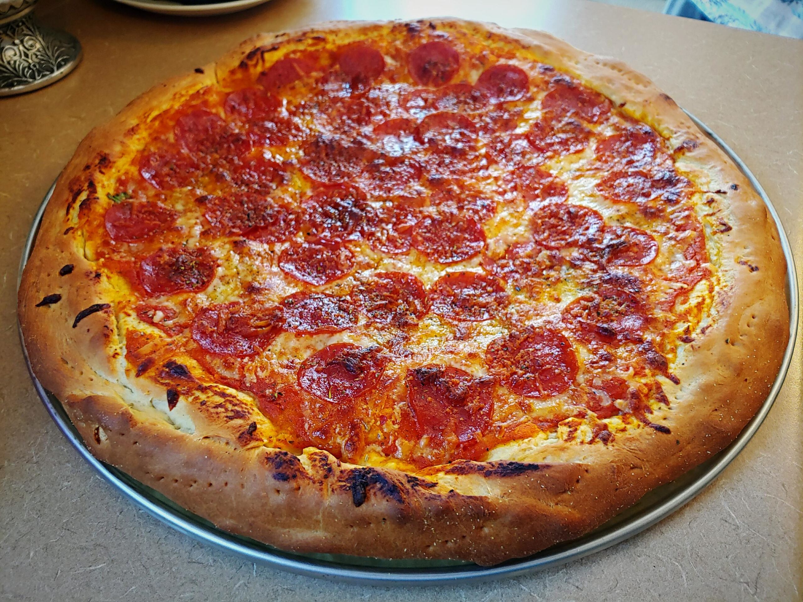 Pepperoni pizza from scratch. Dining and Cooking