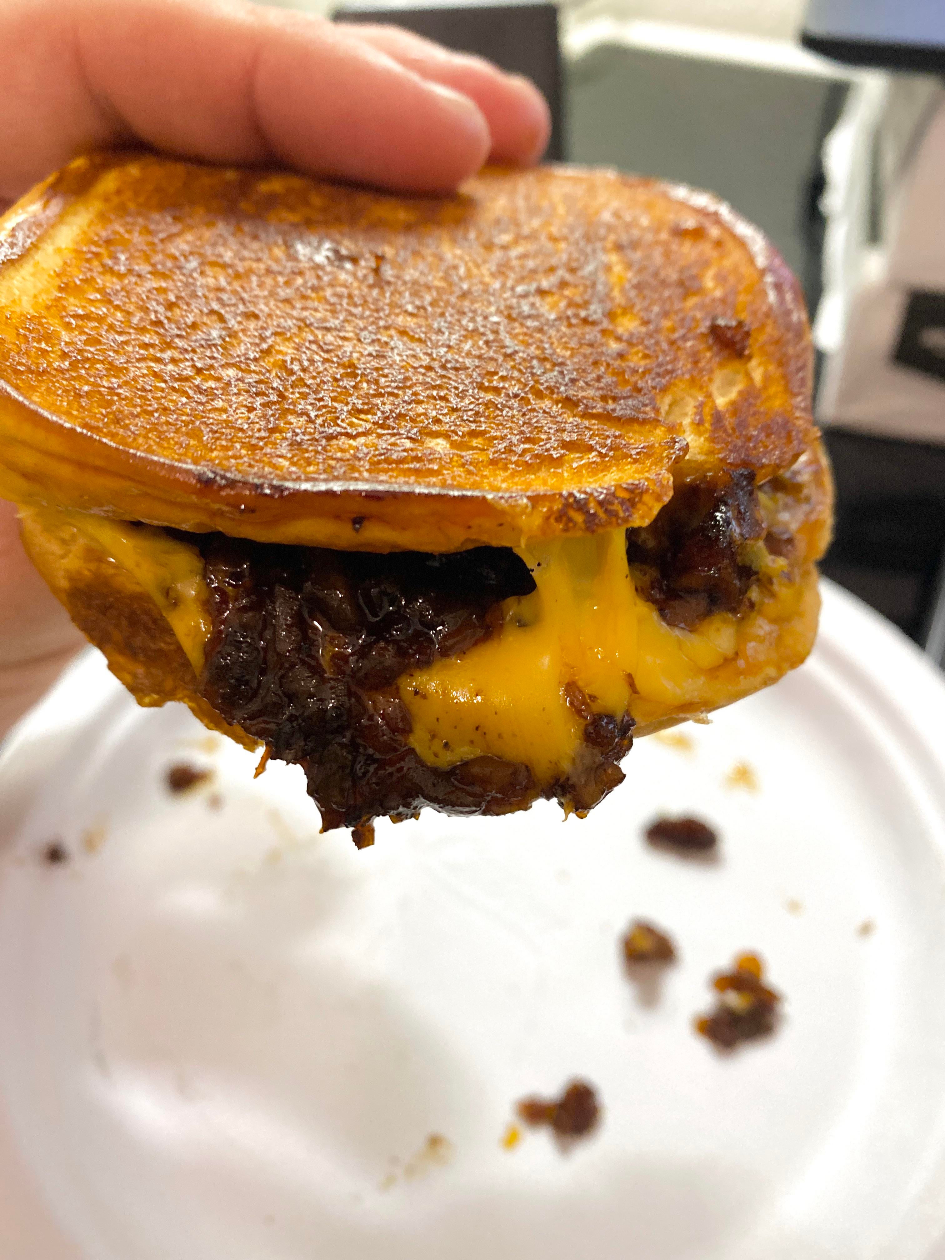 Made a Bacon Burnt End Jam Melt/Grilled Cheese with some leftovers