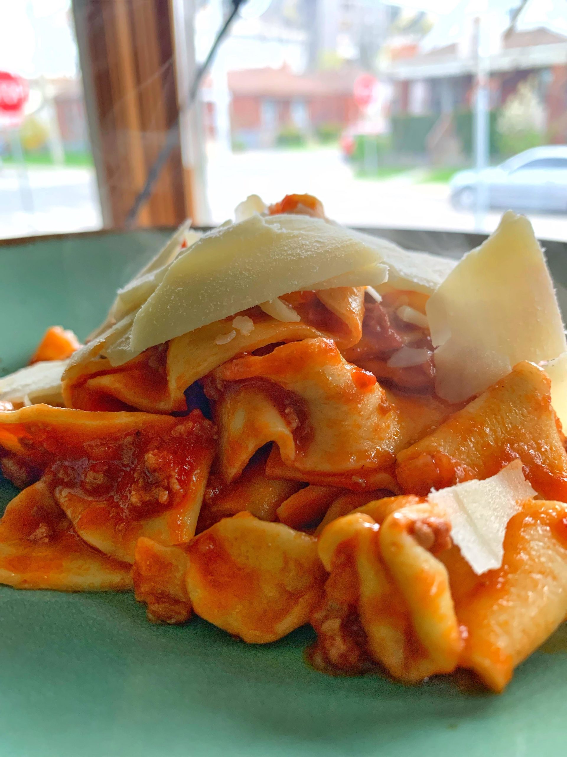 Beetroot garganelli with bolognese sauce Dining and Cooking