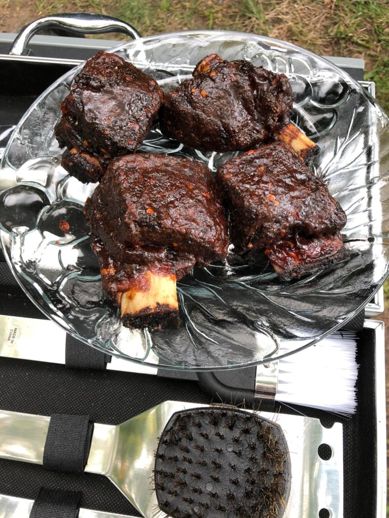 4 hour beef short ribs on the Weber.