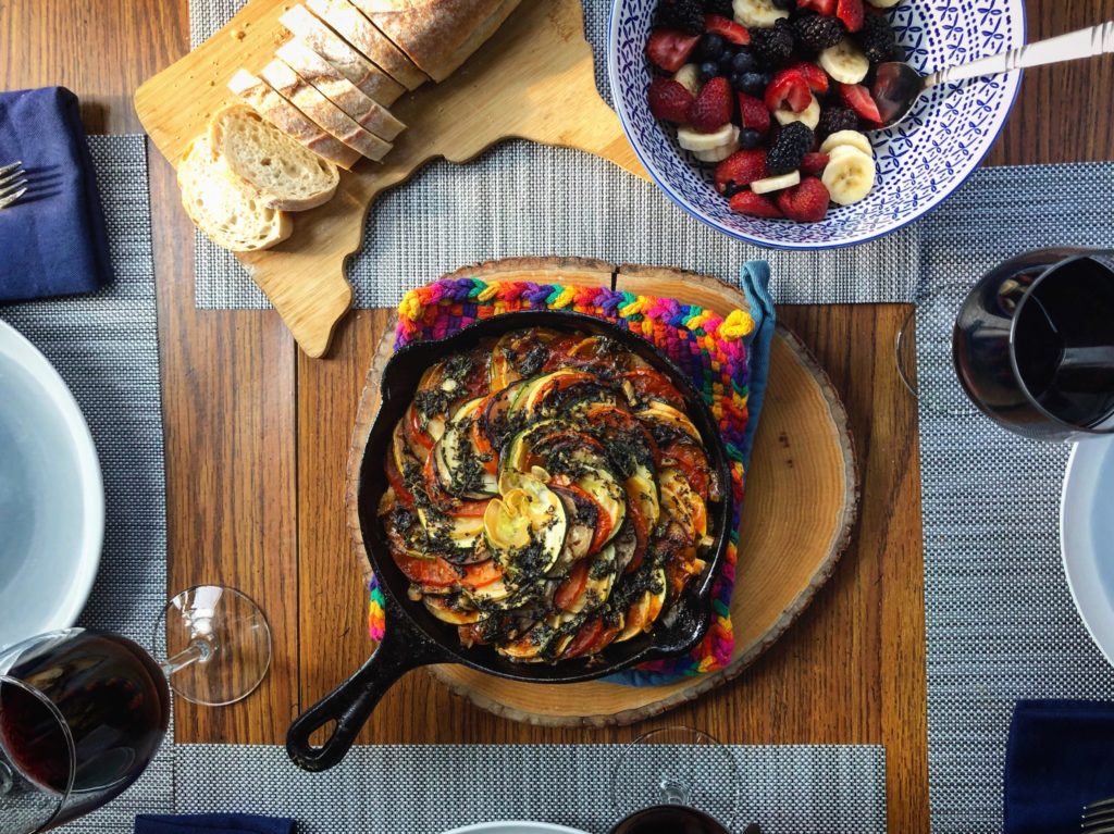 Ratatouille, inspired by a post several days ago. A perfect recipe for dinner with friends!