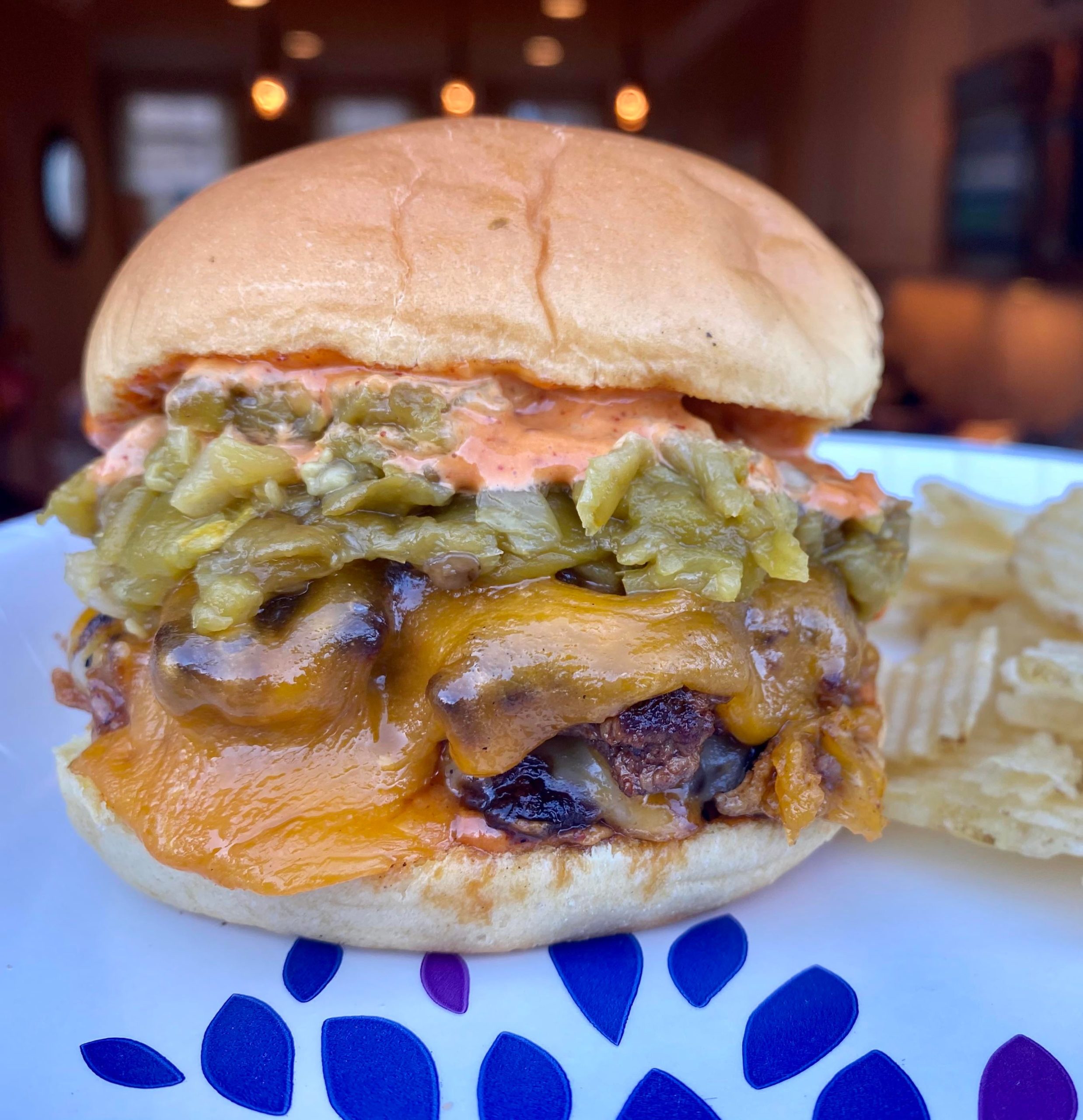 Hatch Green Chile Burgers. ‘Tis the Season. Dining and Cooking