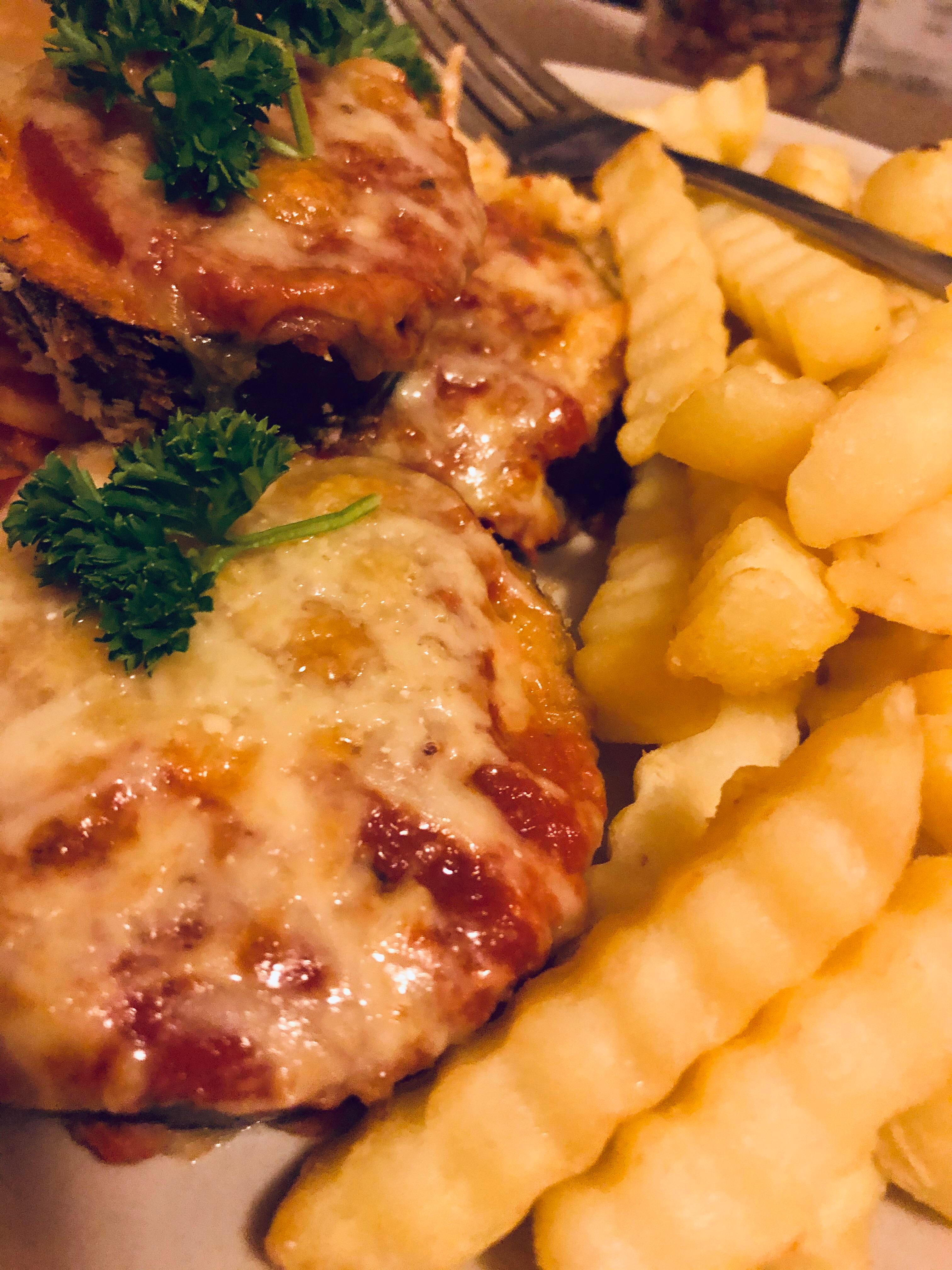 Made eggplant parmigiana! Used panko instead of normal breadcrumbs too