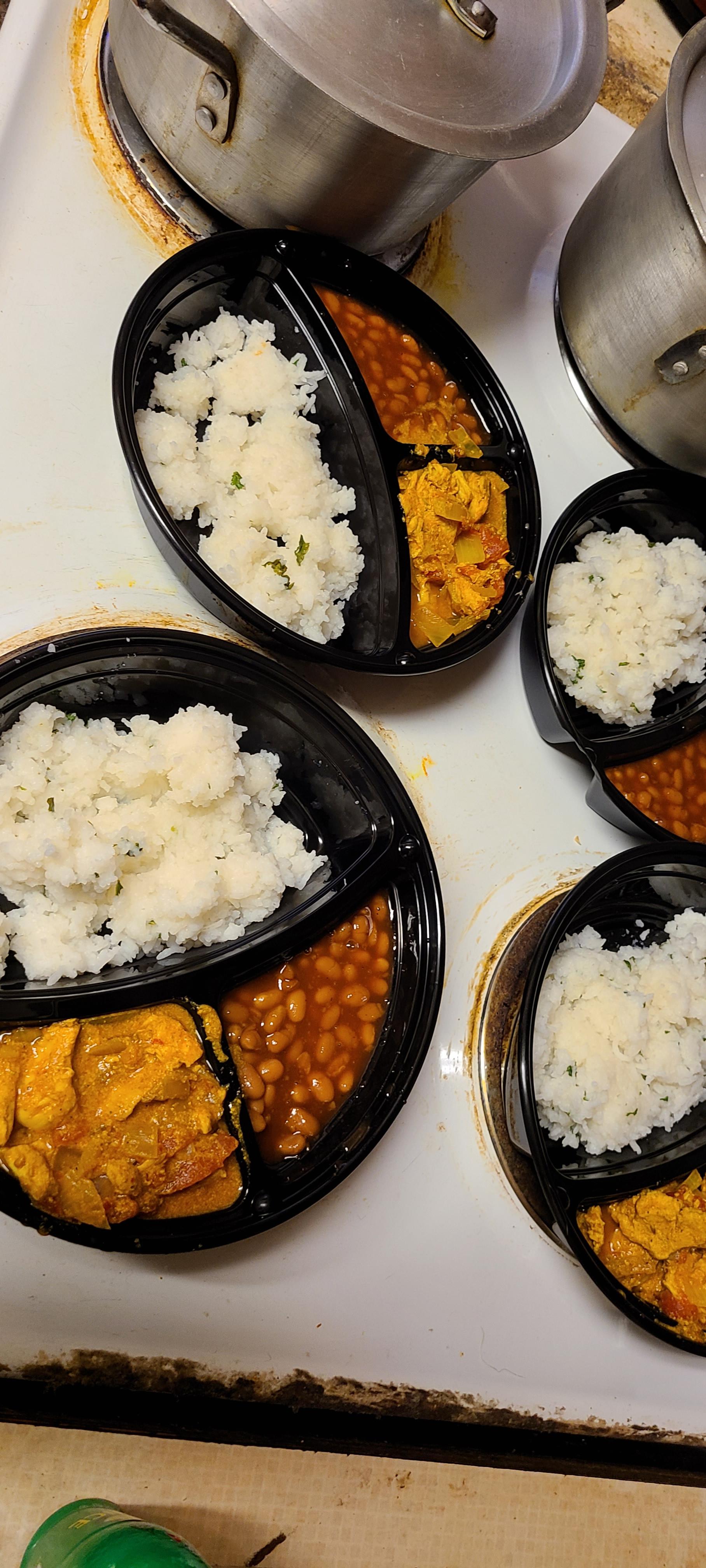 First Ever Meal Prep Chicken Tikka Masala With Cilantro Lime Rice And Baked Beans Dining And Cooking