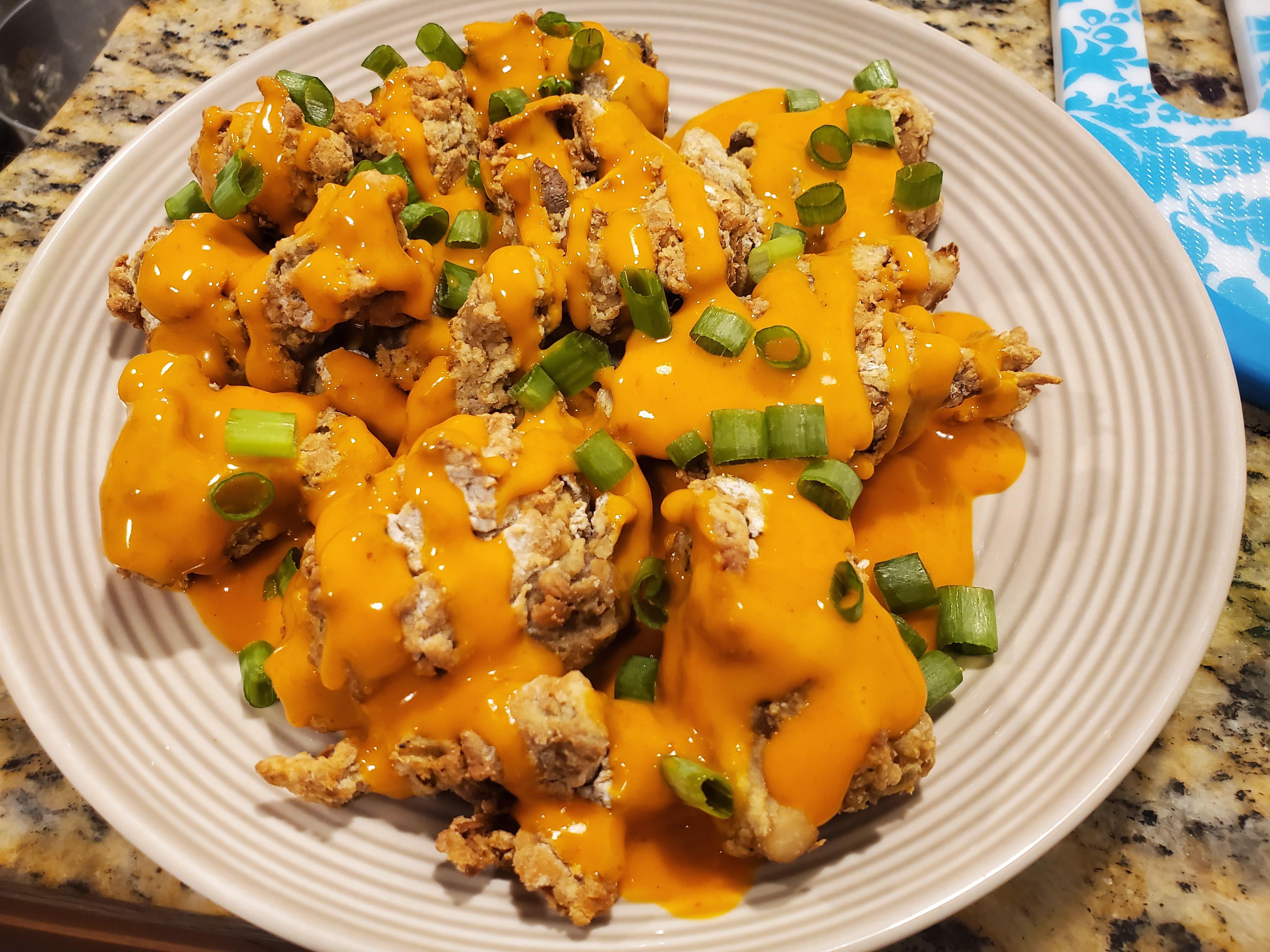 Air Fryer Buffalo Oyster Mushrooms