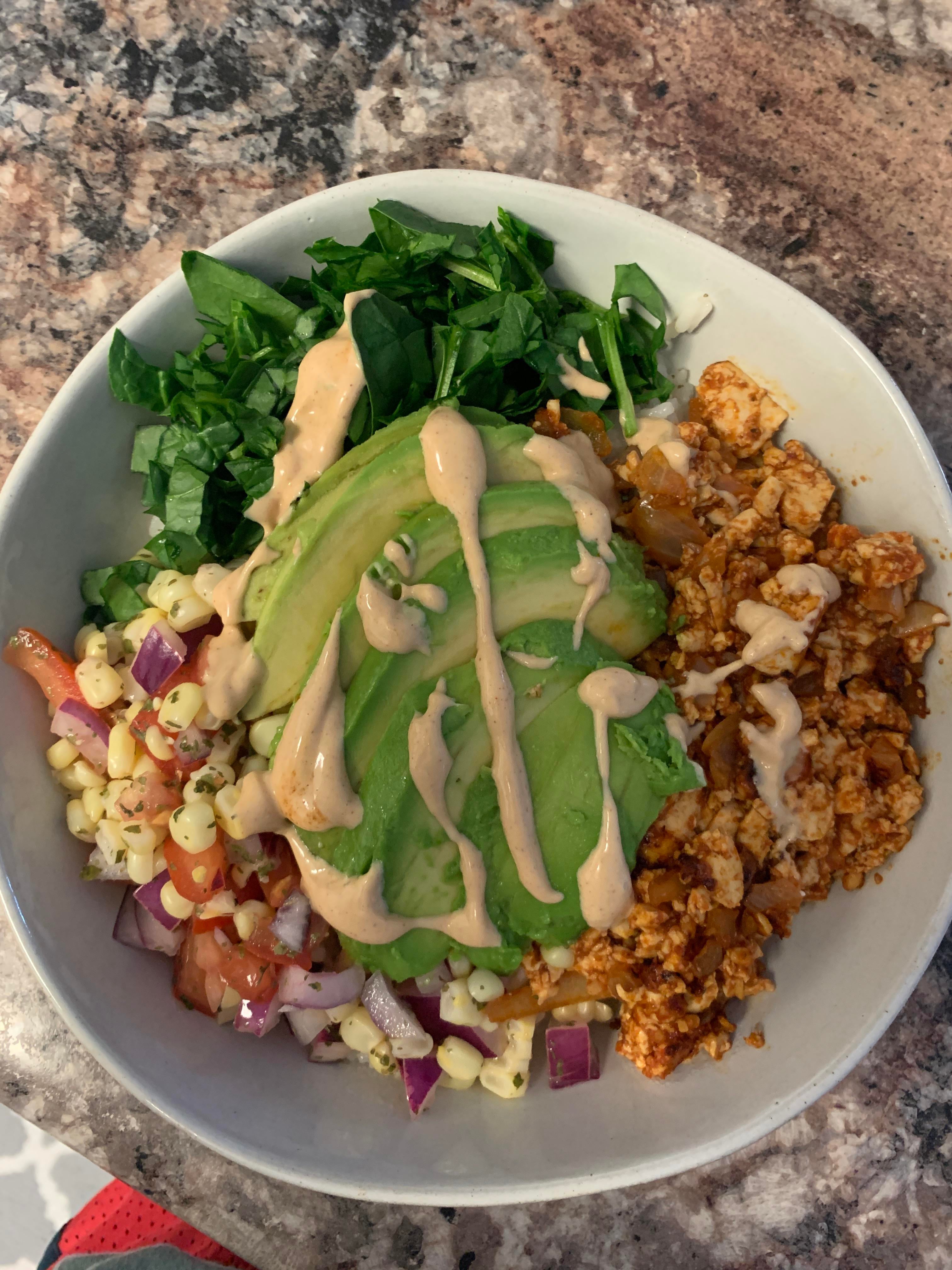 Mock Chipotle Sofritas Bowl Dining and Cooking