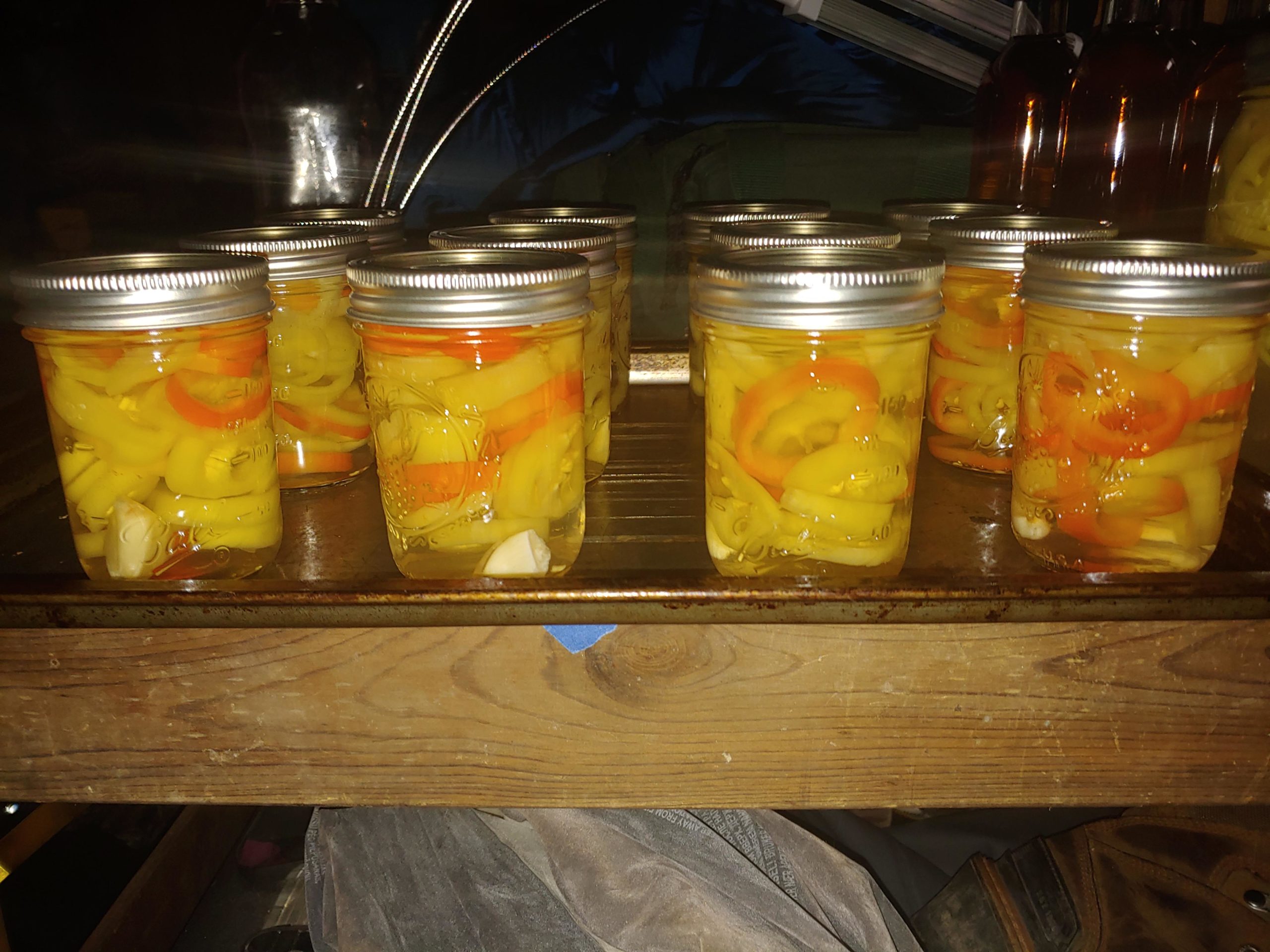 13 jars of Hungarian hot peppers canned today! Dining and Cooking