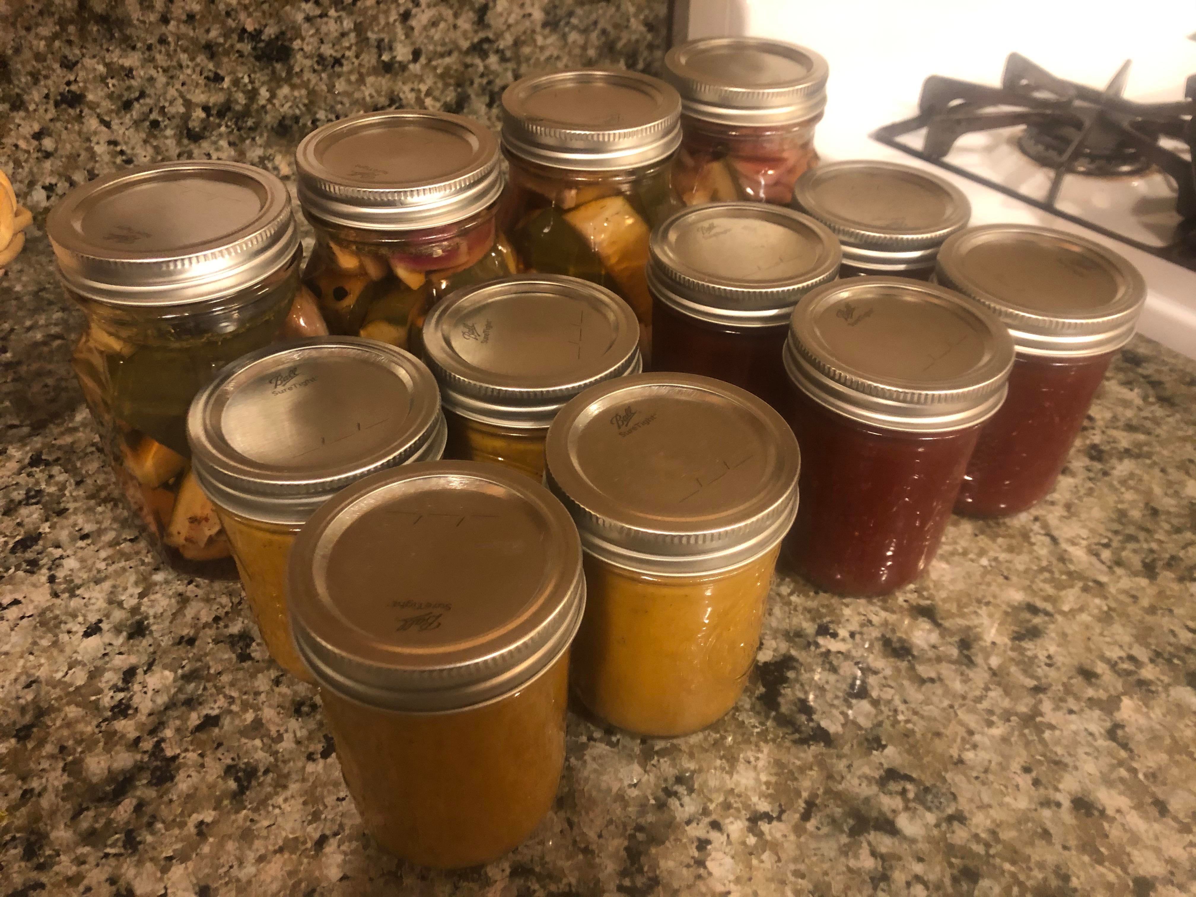 Another successful day of canning! Pickles, ketchup based BBQ sauce, and mustard bars BBQ sauce