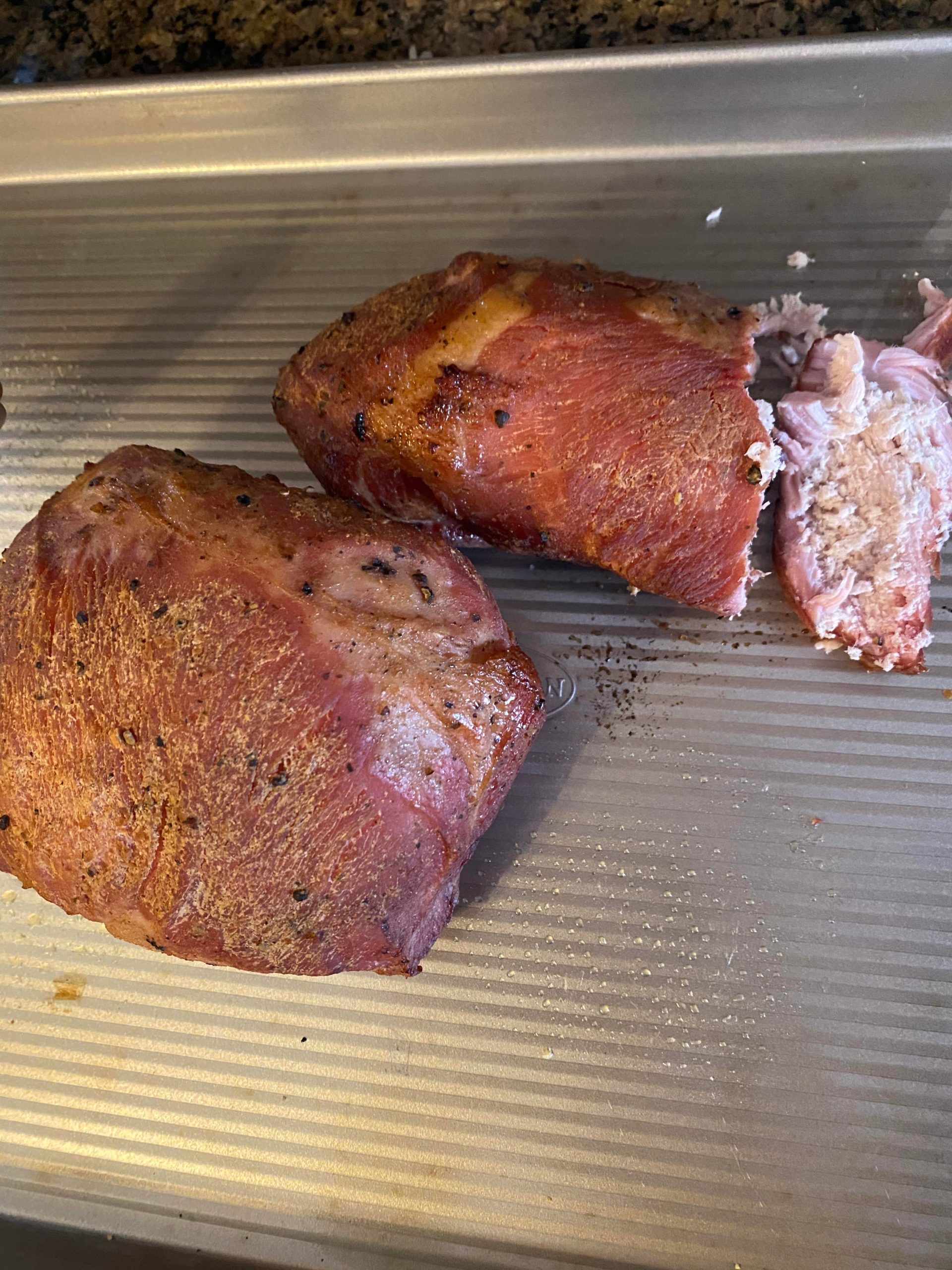 Pork sirloin. Sous vide for 24 hours. Smoked for 2.5 hours Dining and